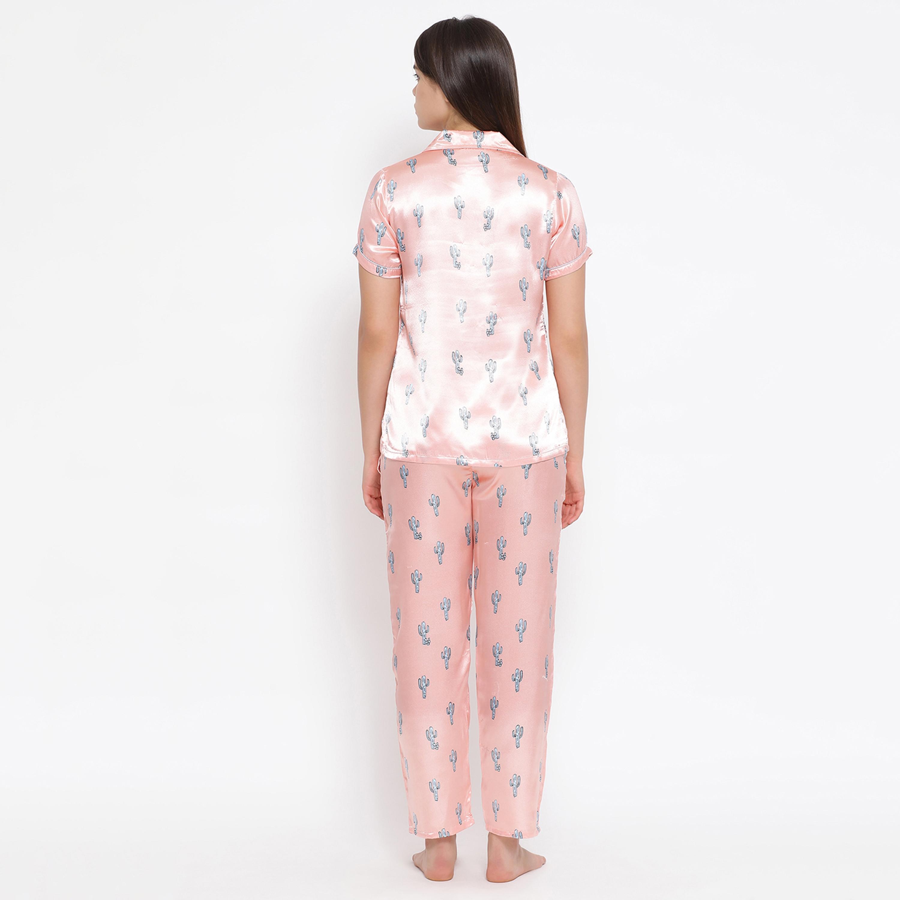 Clovia Set of Printed Collared Shirt with Pyjama-women-clothing-nightwear-pyjamas-longsets-image-5