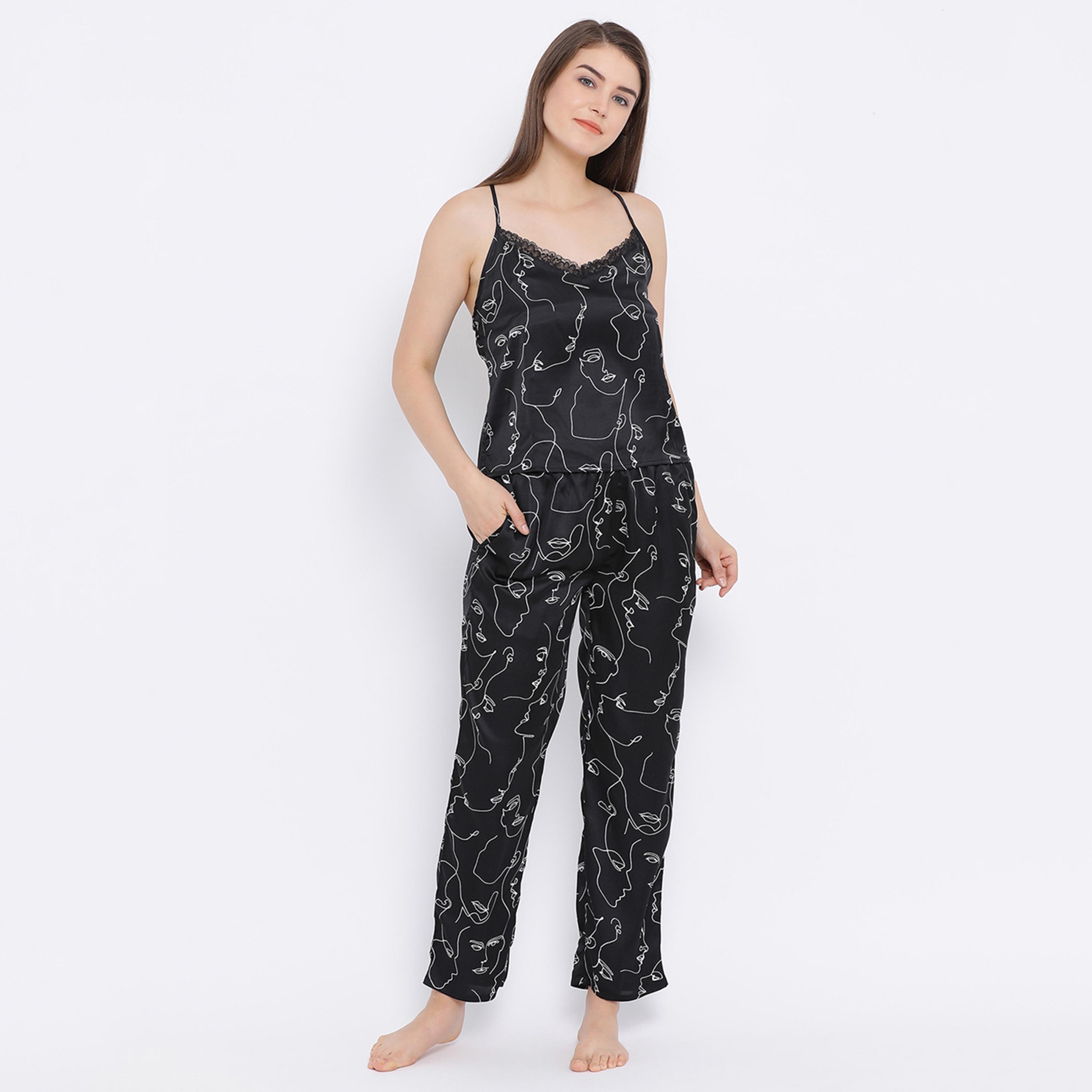 Clovia Set of Graphic Cami Top with Pyjama-women-clothing-nightwear-pyjamas-longsets-image-2