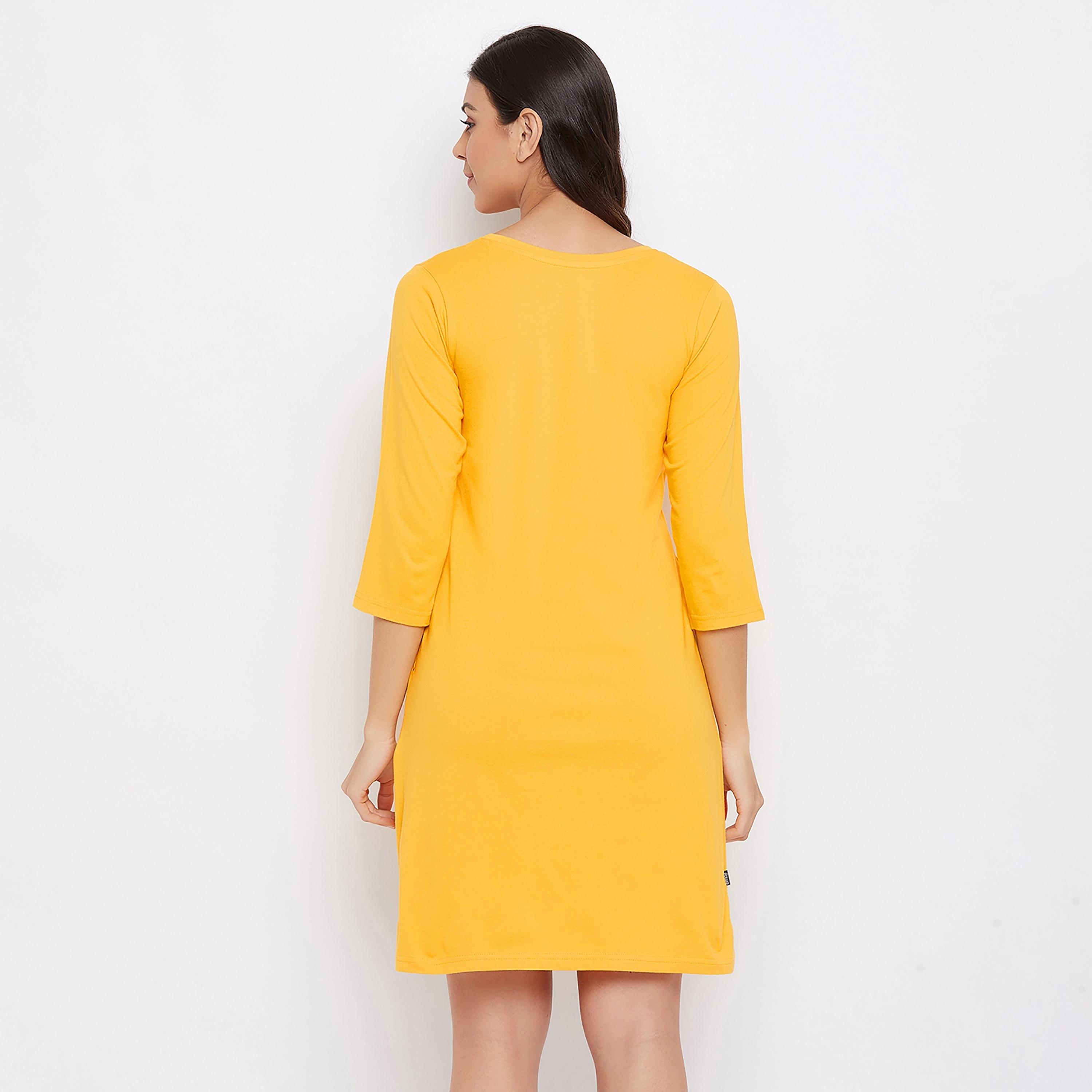 Clovia Graphic Round Neck Night Dress-women-clothing-nightwear-nighties-image-5