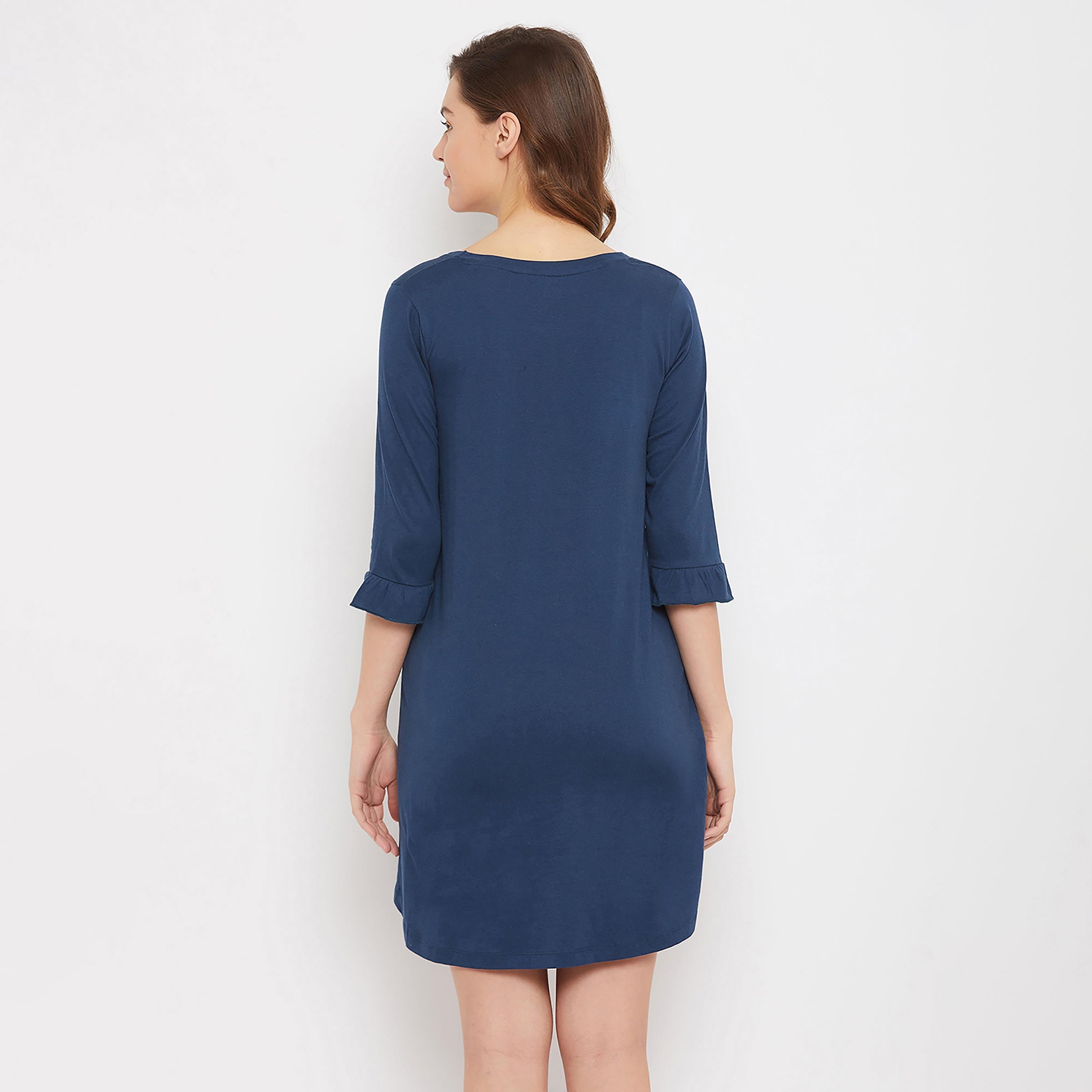 Clovia Graphic Round Neck Night Dress-women-clothing-nightwear-nighties-image-5