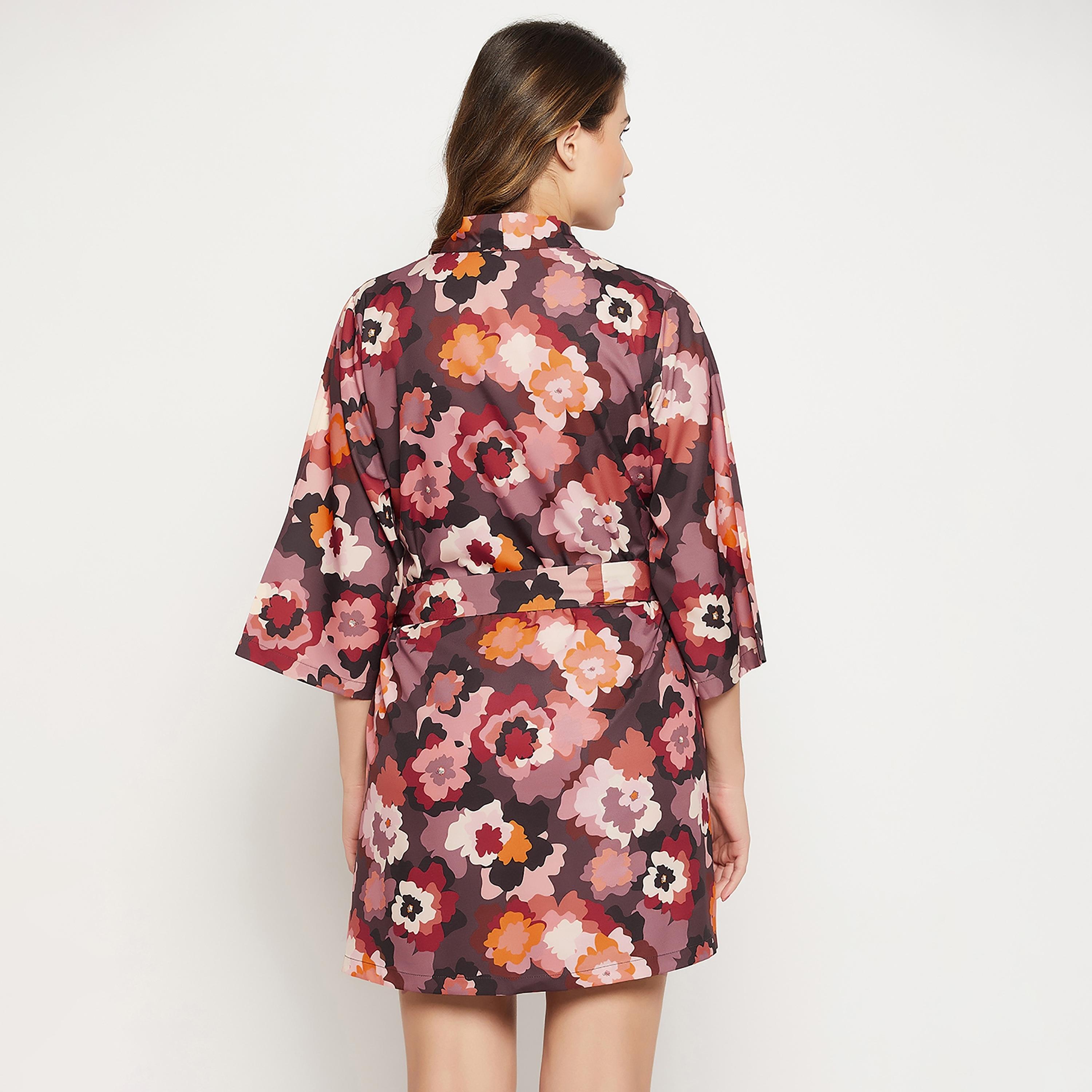 Clovia Floral Belted Robe-women-clothing-nightwear-robes-image-5