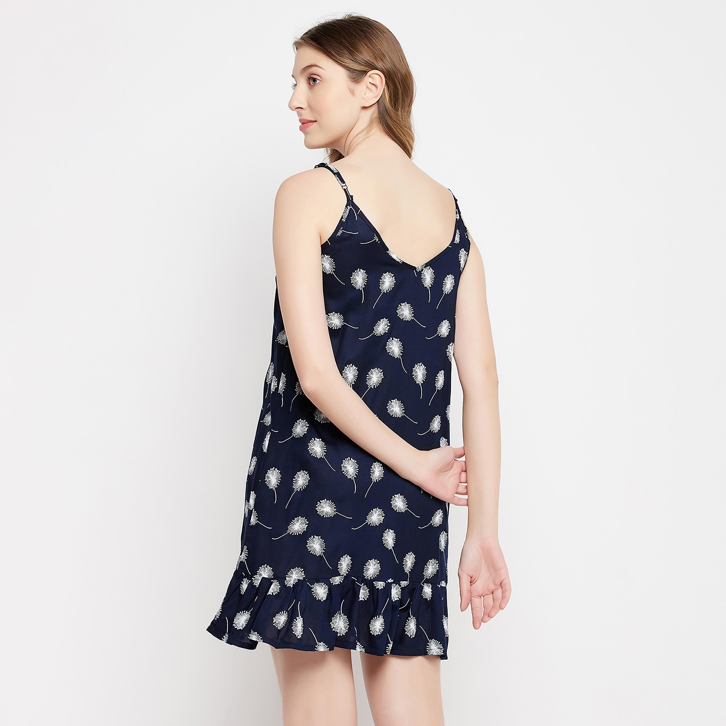 Clovia Printed Shoulder Strap Night Dress-women-clothing-nightwear-nighties-image-5