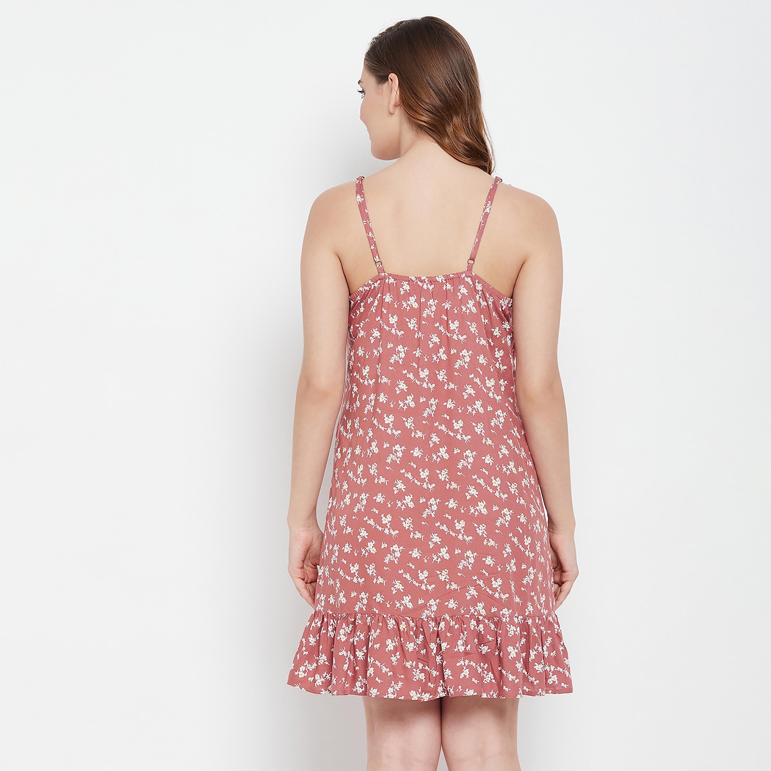Clovia Printed Shoulder Strap Night Dress-women-clothing-nightwear-nighties-image-5