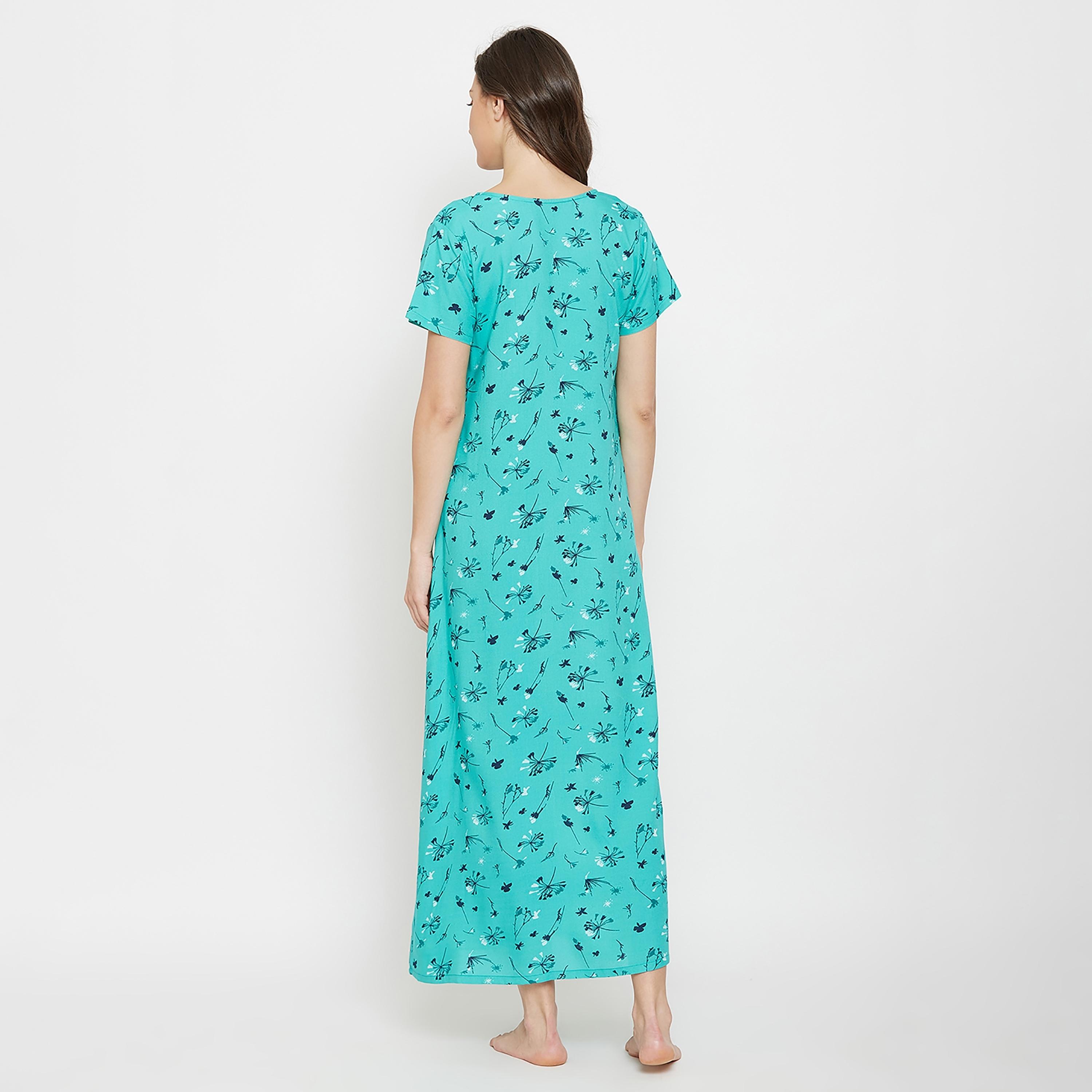 فستان نوم طويل للرضاعة برقبة دائرية وزھور من كلوفيا-women-clothing-maternity-nightwear-image-5
