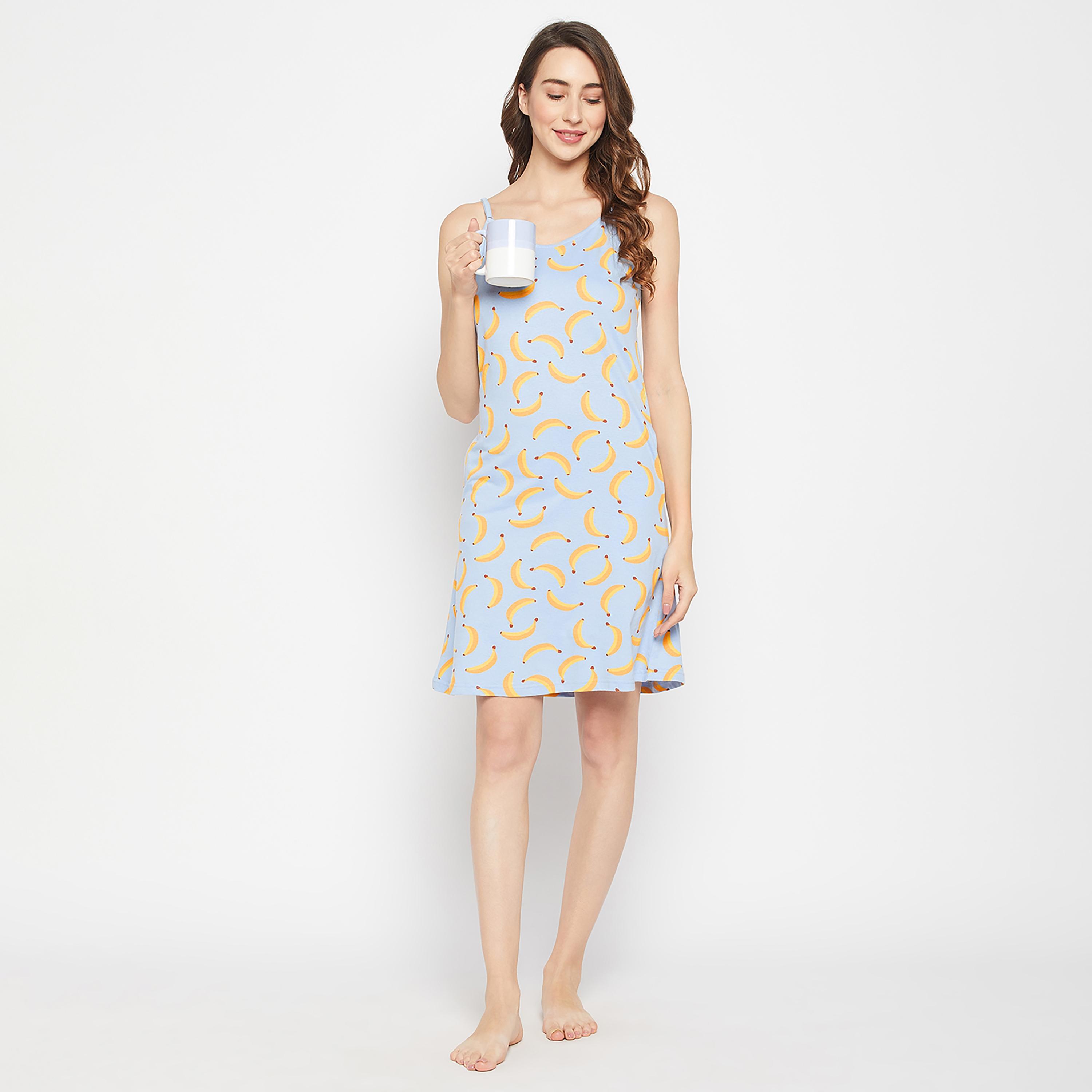 Clovia Printed Shoulder Strap Night Dress-women-clothing-nightwear-nighties-image-3