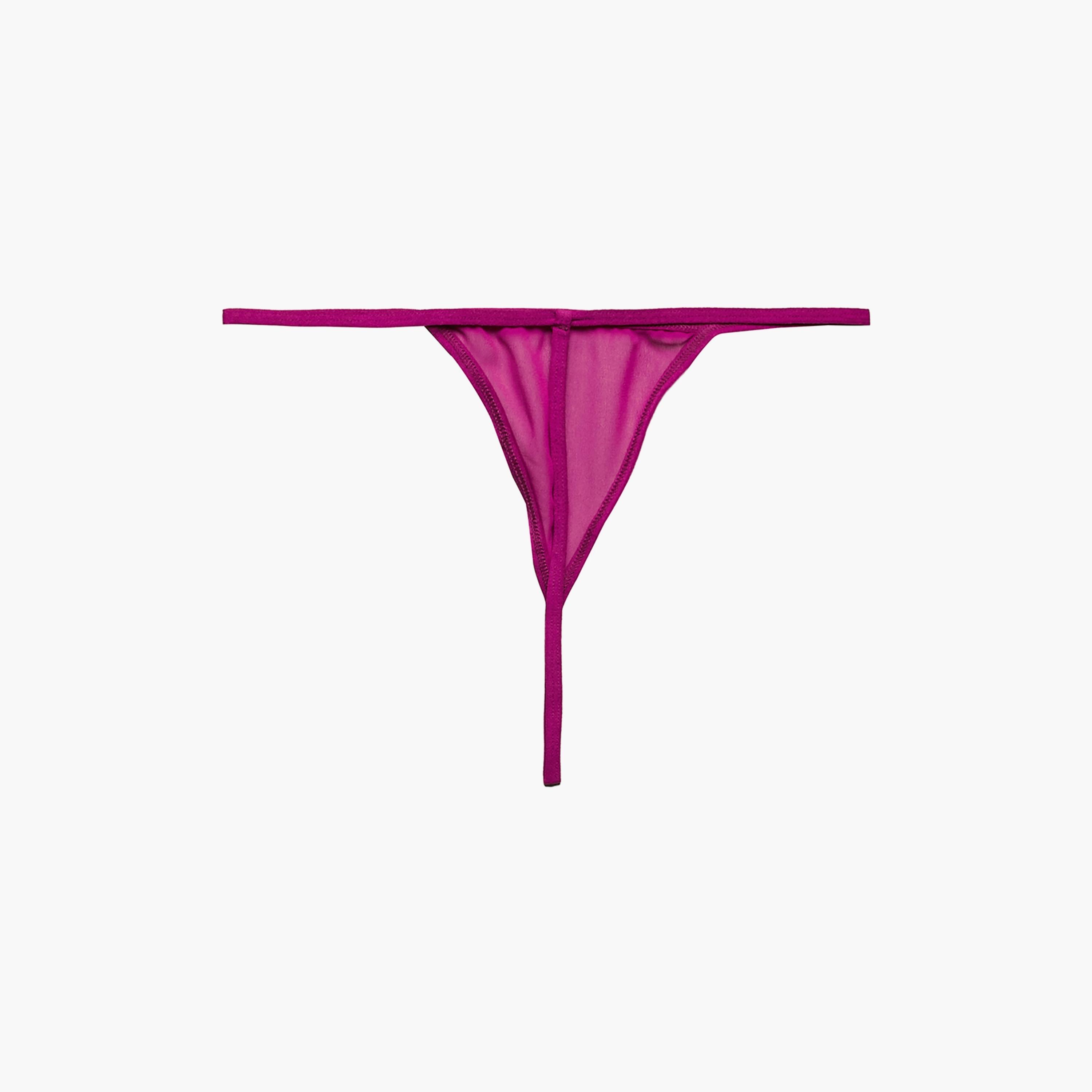 Clovia Chic Basic Sheer Padded Women's Babydoll with Matching G-string in Magenta - Georgette-women-clothing-lingerie-babydollsandbodysuits-image-8