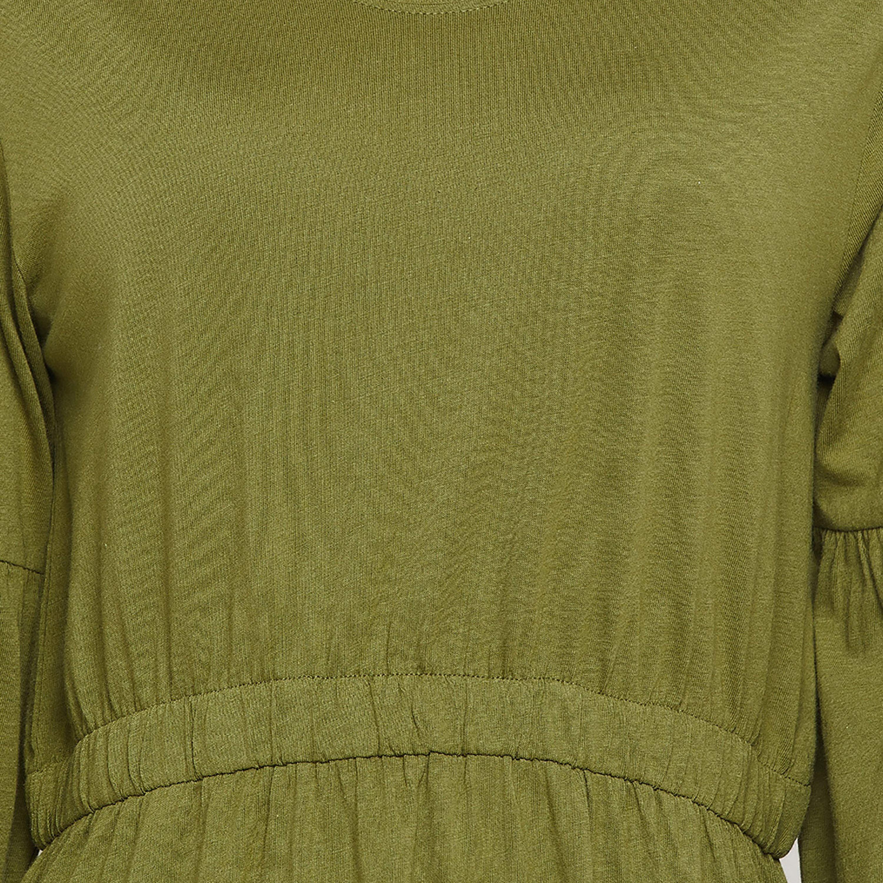Clovia Chic Basic Short Women's Nighty in Olive Green - Modal-women-clothing-nightwear-nighties-image-5