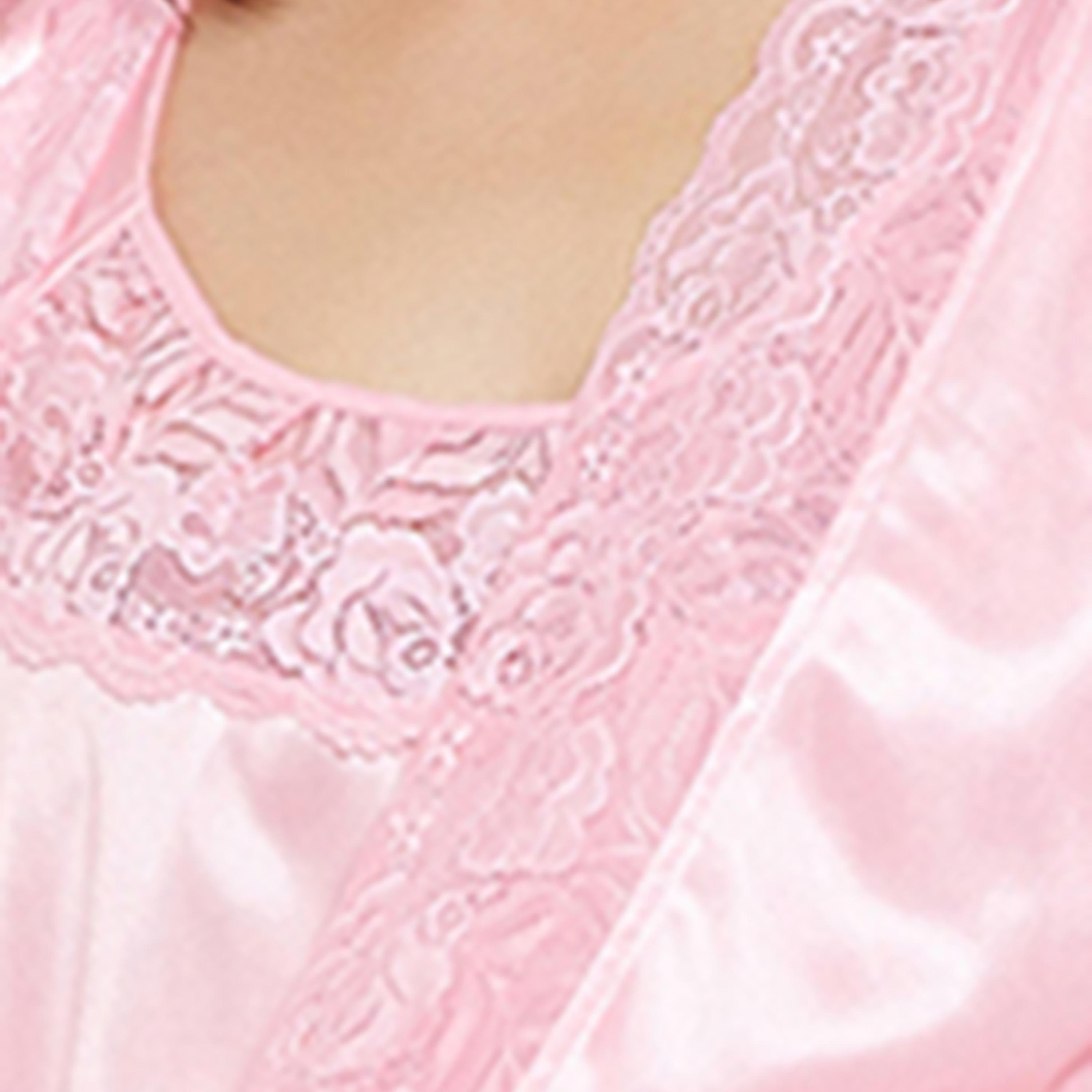 Clovia Solid Round Neck Night Dress with Robe-women-clothing-nightwear-nighties-image-4