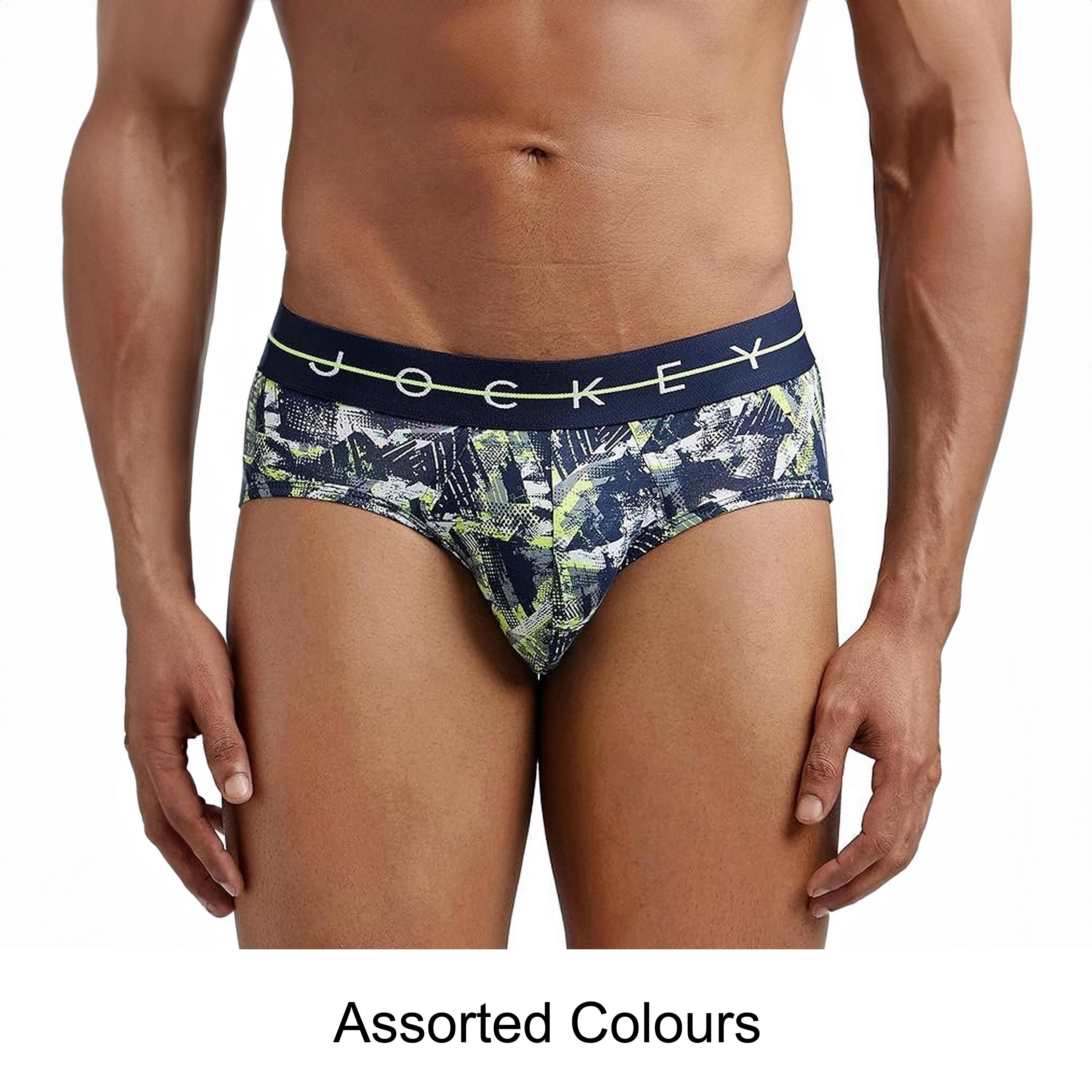 Jockey Assorted Brand Print Waistband Men's Briefs-men-clothing-innerwear-underwear-image-1