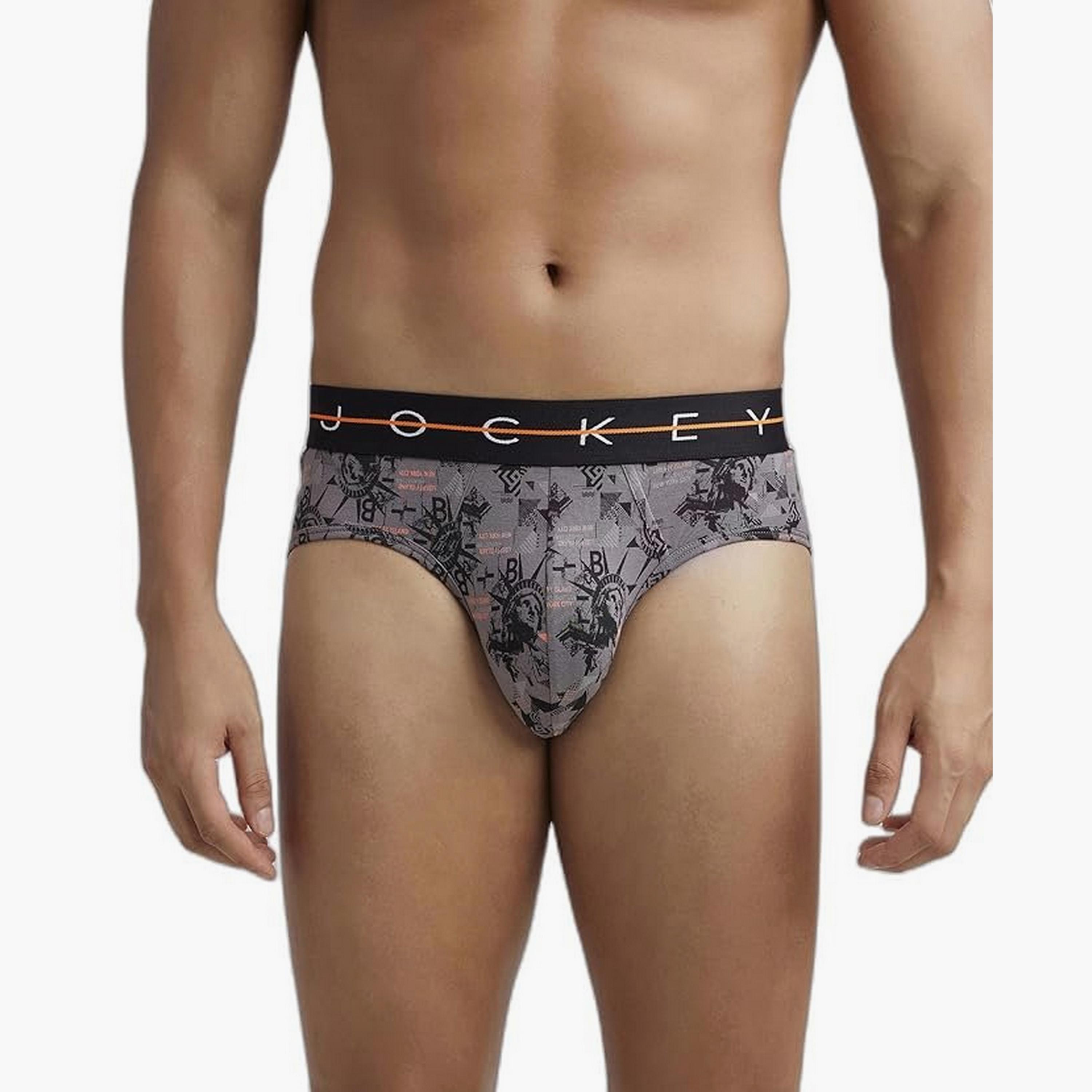 Jockey Assorted Brand Print Waistband Men's Briefs-men-clothing-innerwear-underwear-image-3