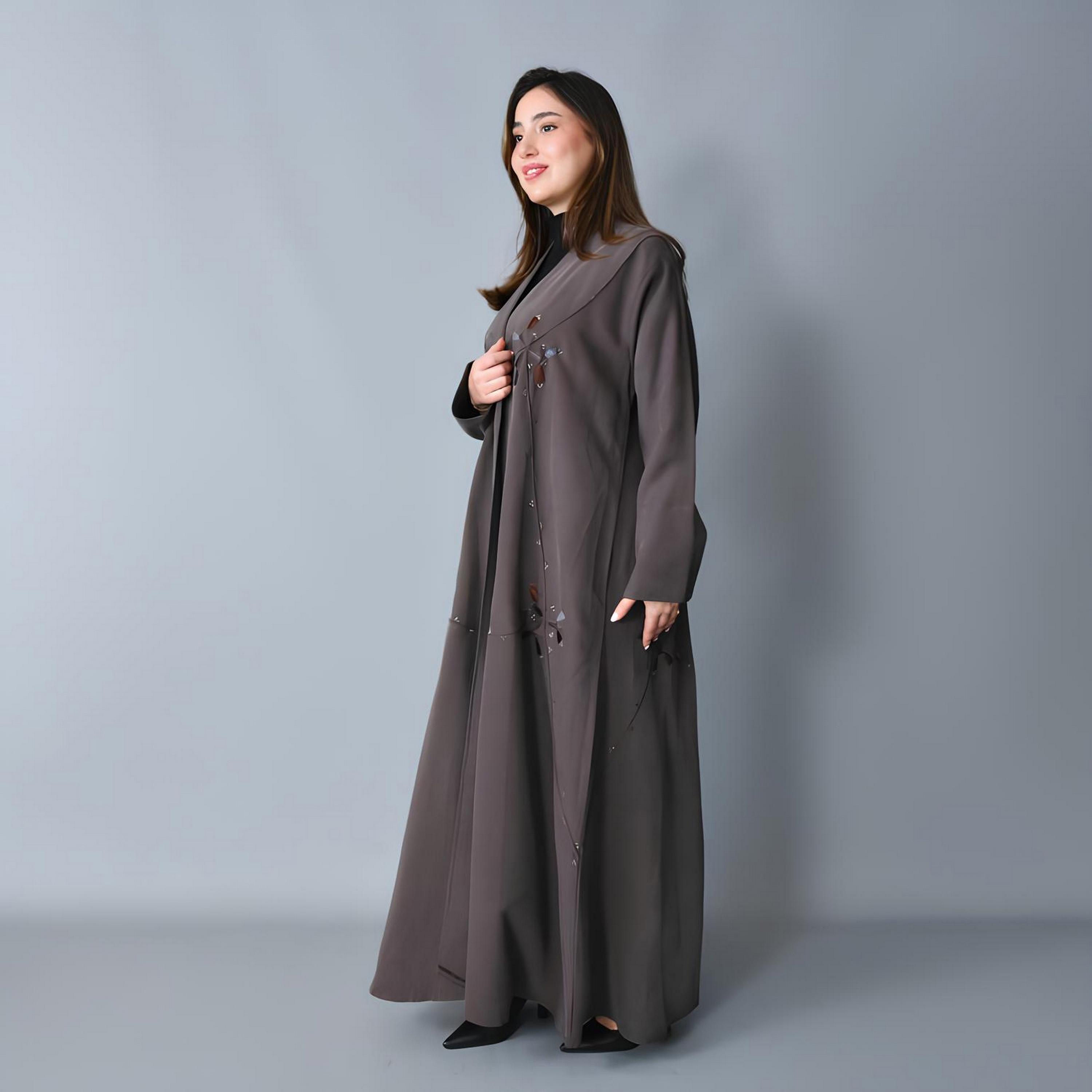 عباية سهرة بقصة "فلود" كتان مطرزة نسائية من حوراء-women-arabicclothing-abayas-image-4