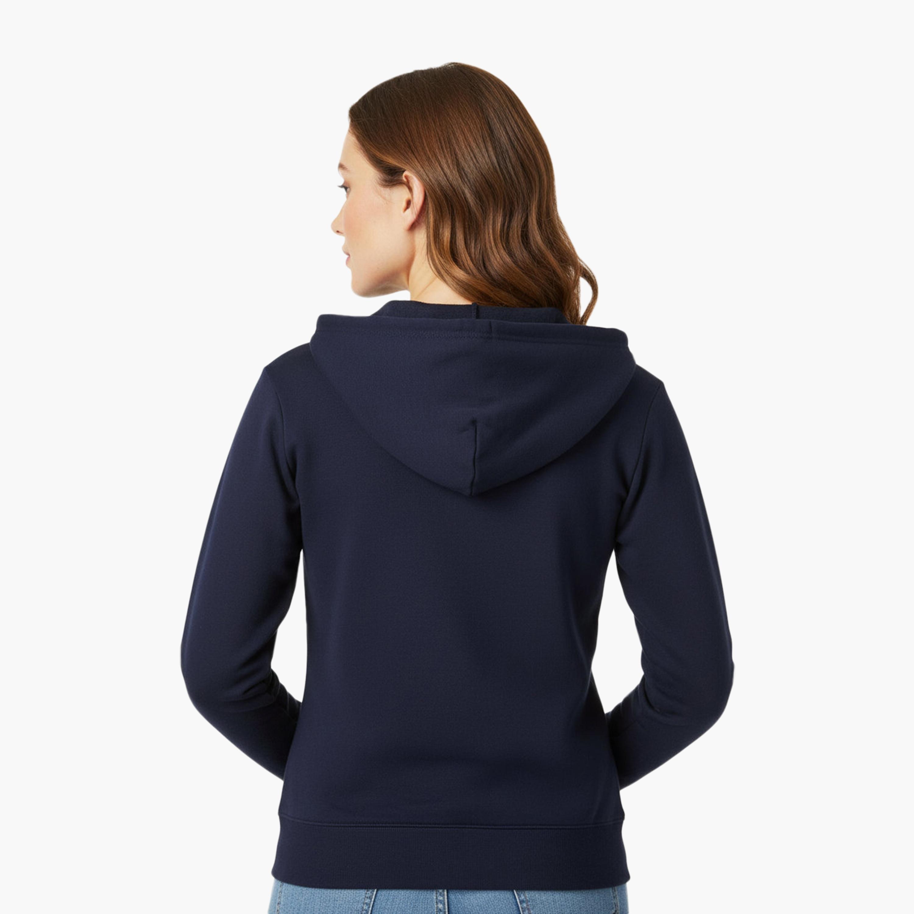 هودي نسائي سادة بسحاب وياقة بغطاء للرأس وأكمام طويلة من هانيس-women-clothing-hoodiesandsweatshirts-hoodies-image-4