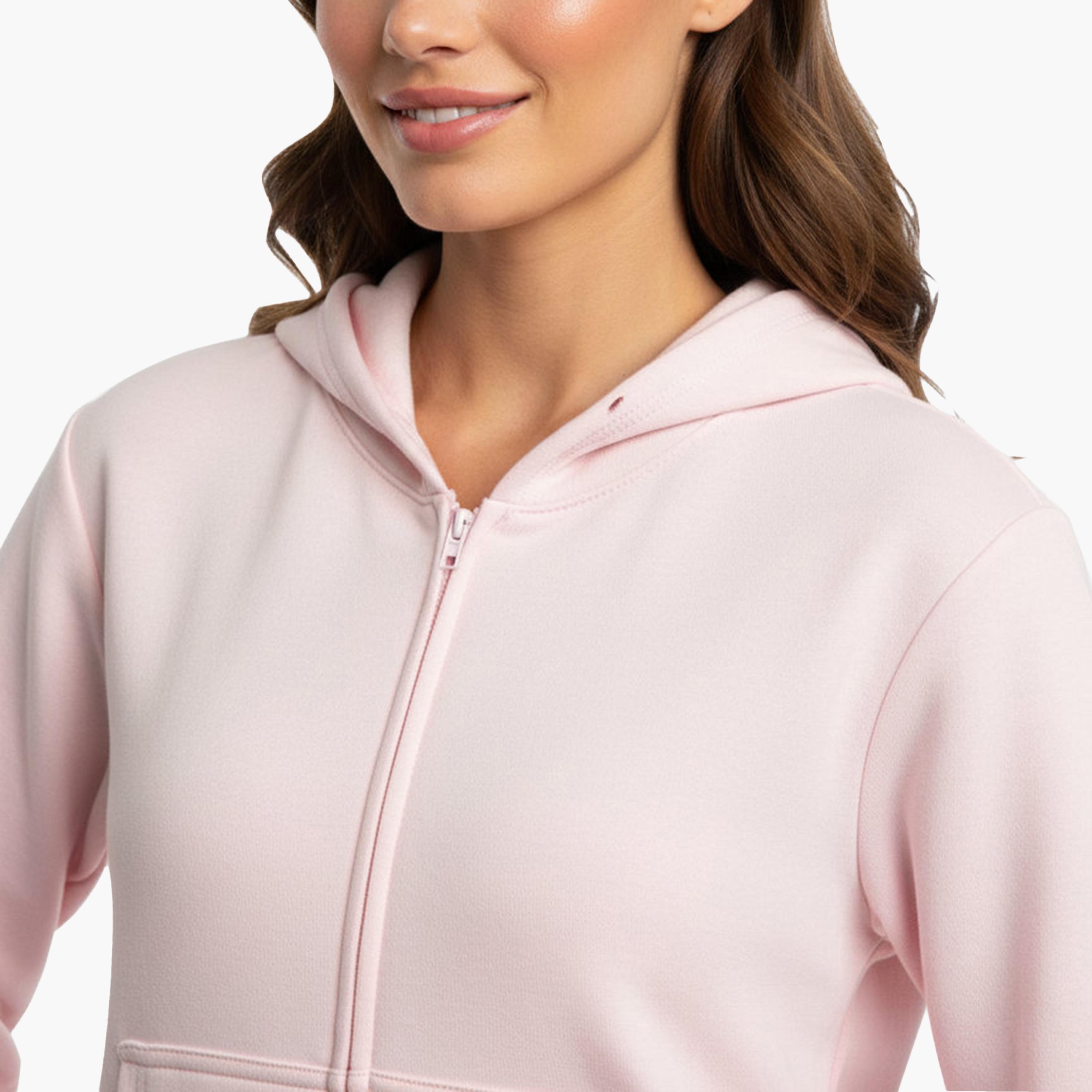 هودي نسائي سادة بسحاب وياقة بغطاء للرأس وأكمام طويلة من هانيس-women-clothing-hoodiesandsweatshirts-hoodies-image-7