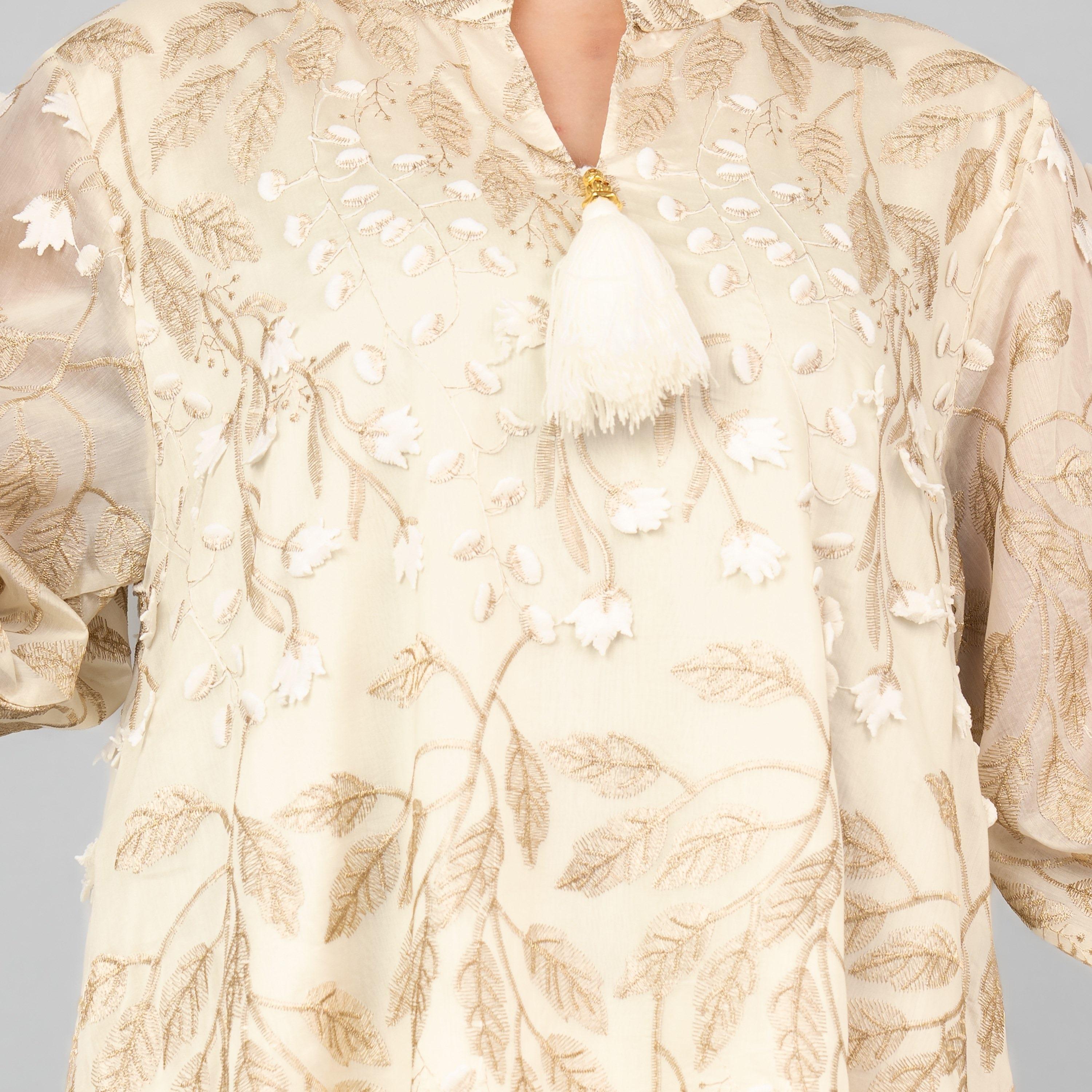 IKKXA Flared Sleeves Soft Petals Embroidered Women's Jalabiya-women-arabicclothing-jalabiyas-image-2