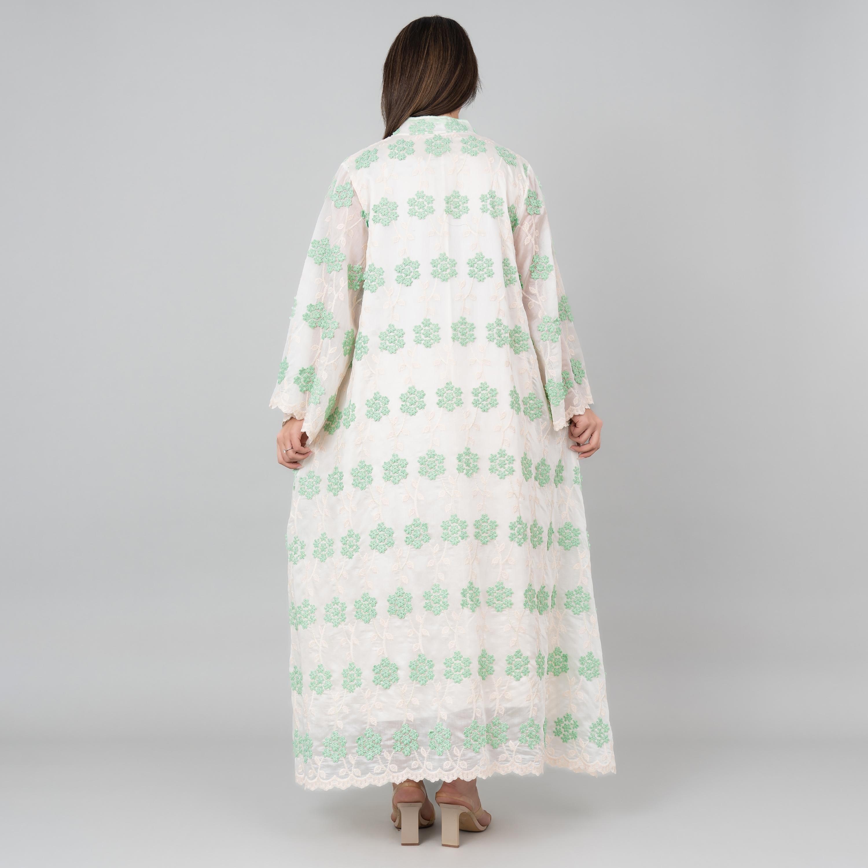 IKKXA Flared Sleeves Floral Aura Embroidered Women's Jalabiya-women-arabicclothing-jalabiyas-image-4
