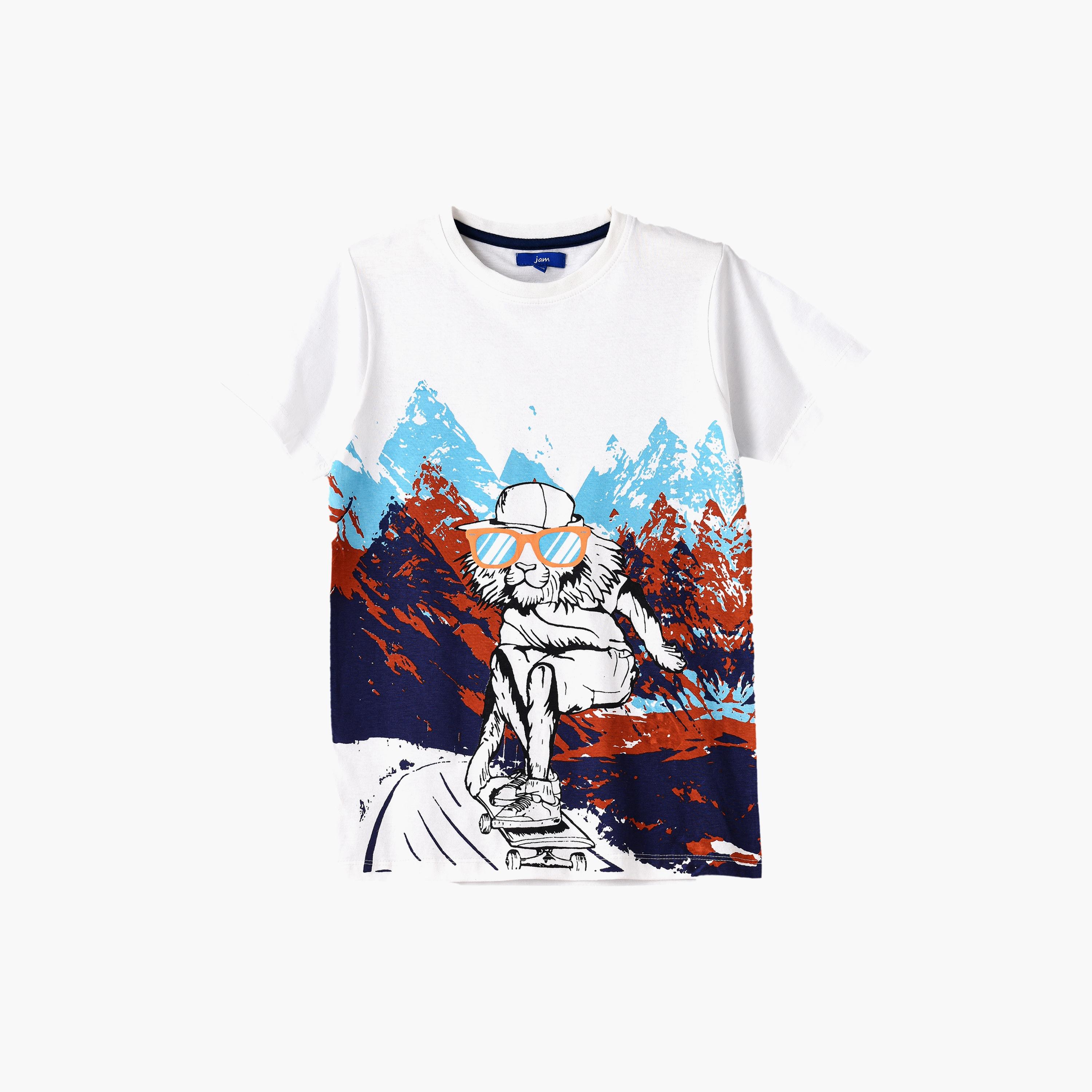 تيشيرت بأكمام قصيرة مطبوع من يونيك كيدز-boys-clothing-tshirtsandpolos-image-1