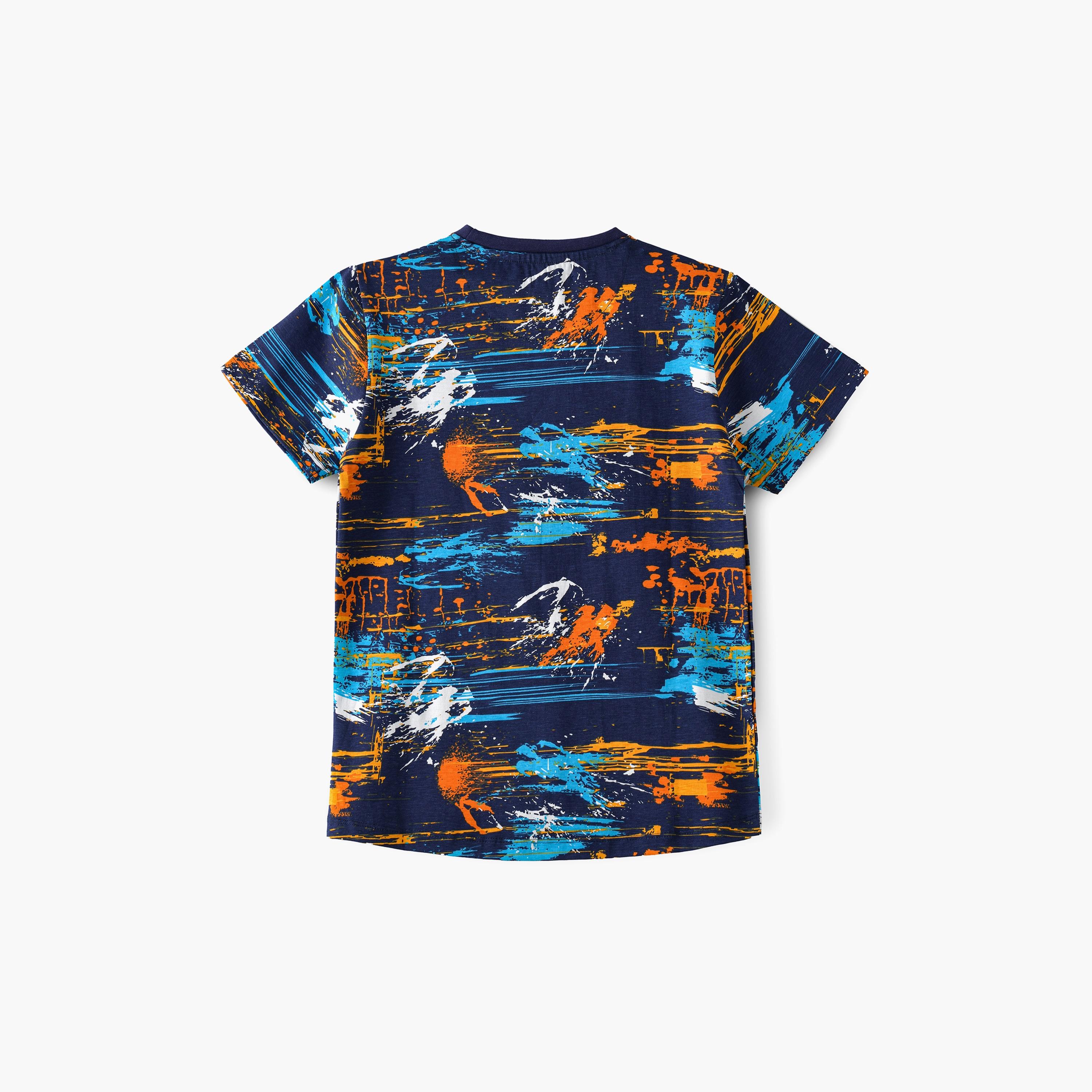 تيشيرت بأكمام قصيرة مطبوع من يونيك كيدز-boys-clothing-tshirtsandpolos-image-2