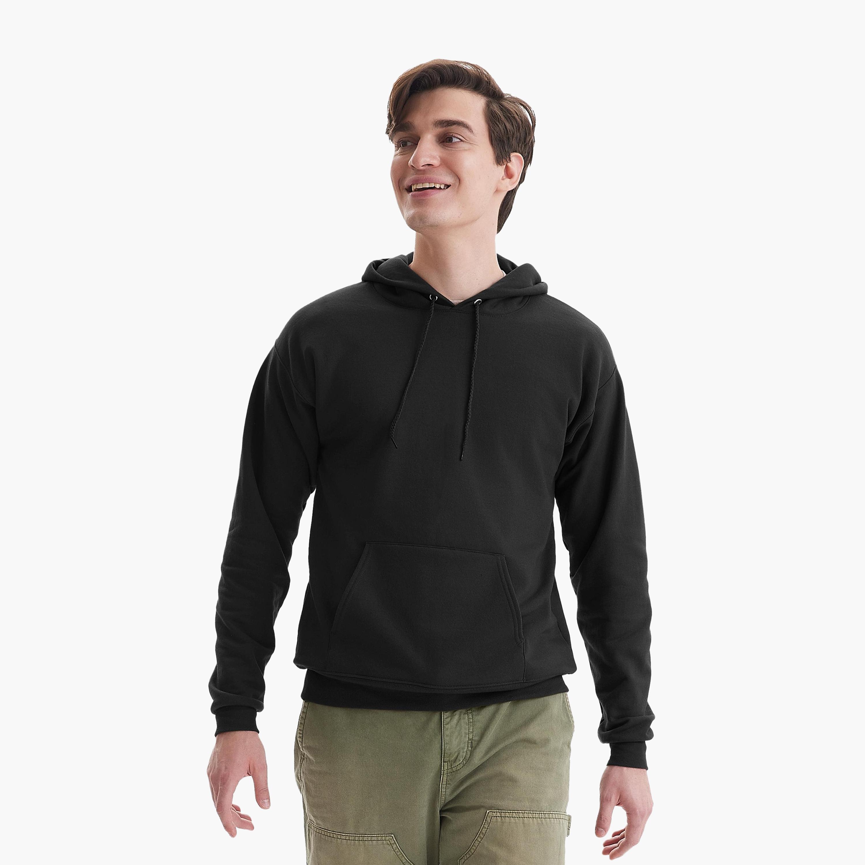 هودي رجالي سادة بياقة بغطاء للرأس وأكمام طويلة من هانيس-men-winterwear-hoodiesandsweatshirts-image-1