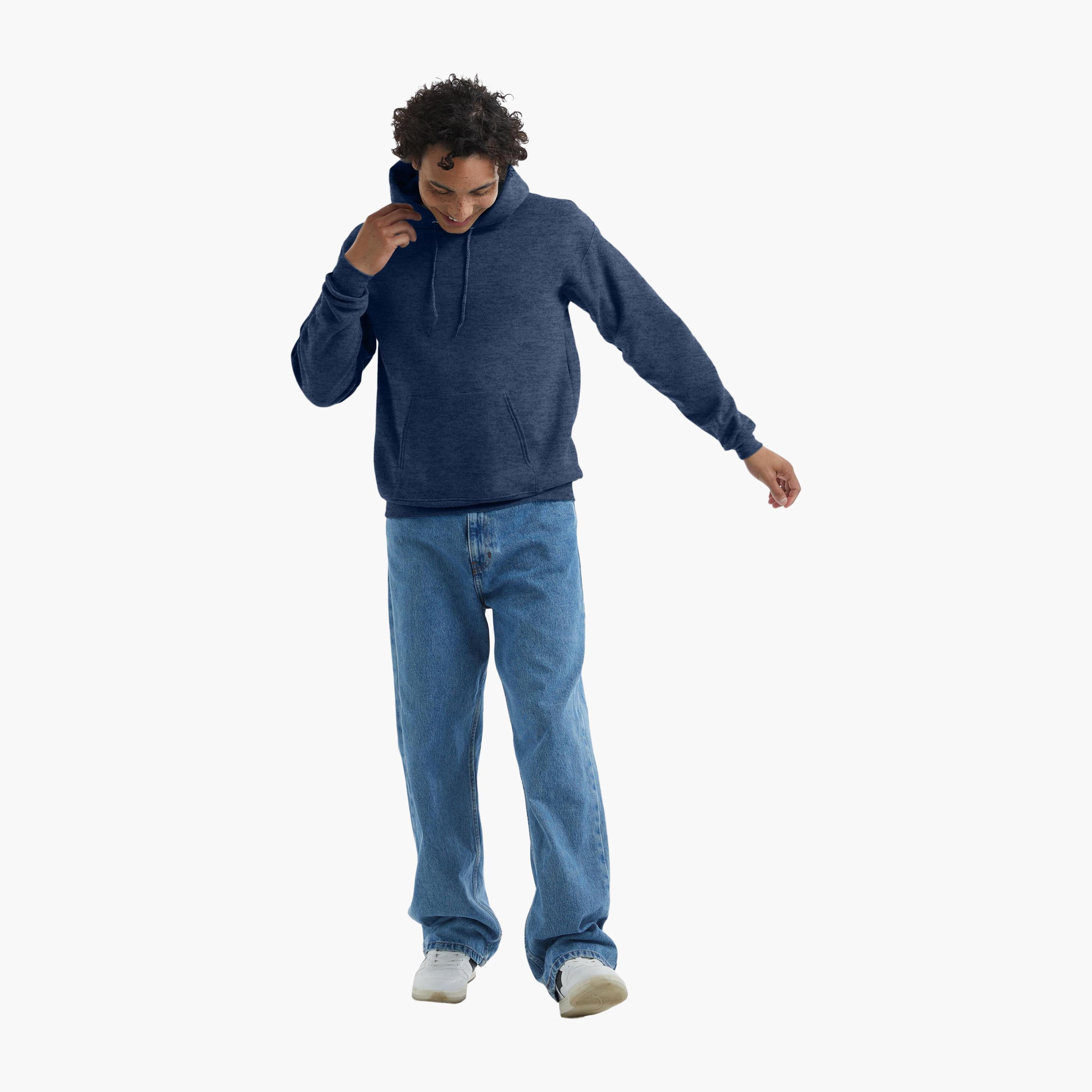 هودي رجالي ملون بياقة بغطاء للرأس وأكمام طويلة من هانيس-men-winterwear-hoodiesandsweatshirts-image-2