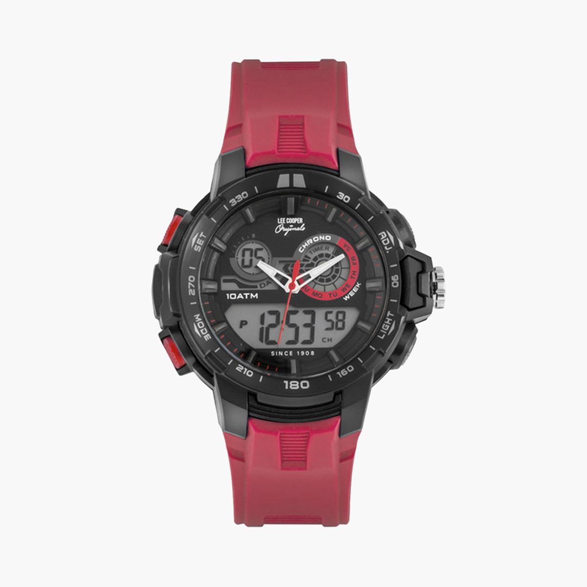 ساعة تناظرية رقميّة بقرص أسود للرجال من لي كوبر أوريجينالز ORG05403.628-men-watchesandjewellery-watches-image-1