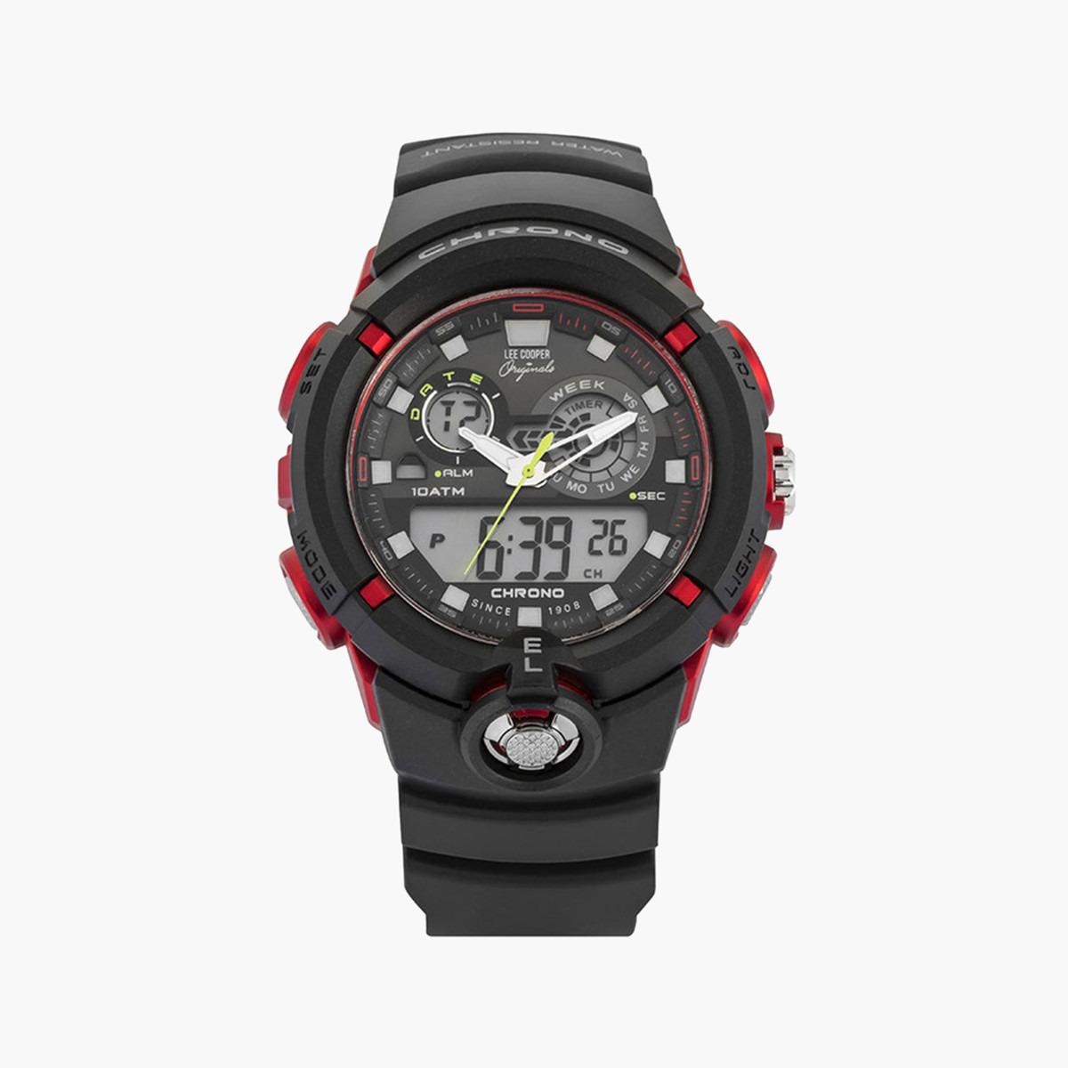 ساعة تناظرية رقميّة بقرص أسود للرجال من لي كوبر أوريجينالز ORG05406.621-men-watchesandjewellery-watches-image-1