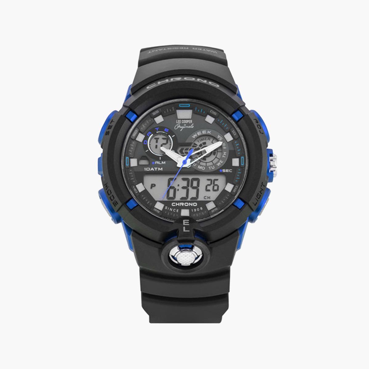 ساعة تناظرية رقميّة بقرص أسود للرجال من لي كوبر أوريجينالز ORG05406.626-men-watchesandjewellery-watches-image-1