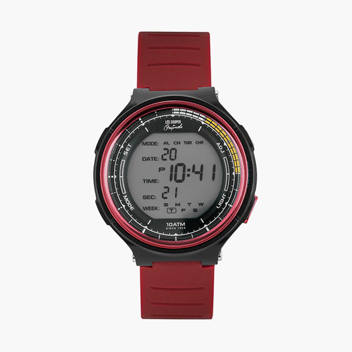 ساعة تناظرية رقميّة بقرص رمادي للجنسين من لي كوبر أوريجينالز - ORG05603.628-men-watchesandjewellery-watches-image-1
