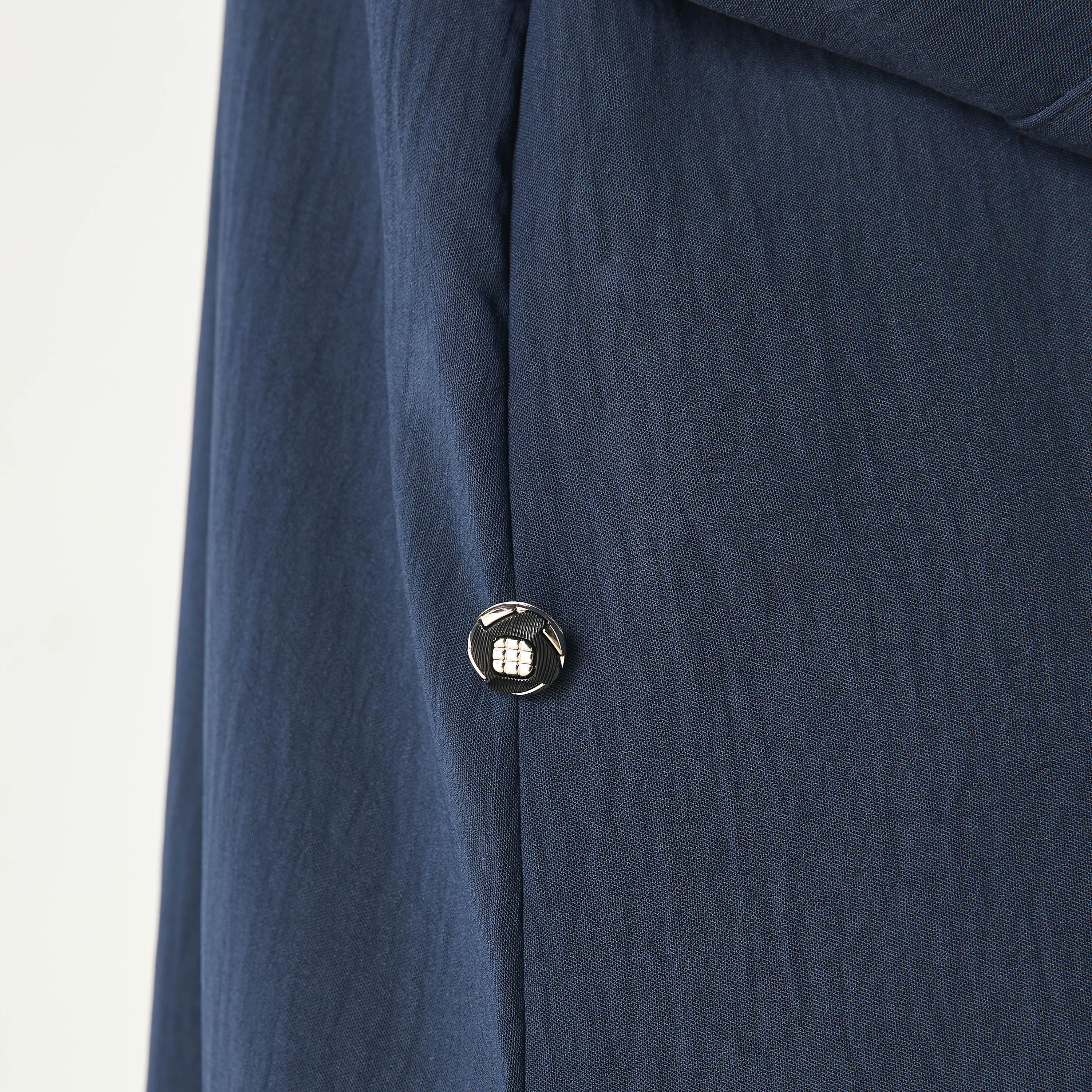 Hadiyath Al Madinah Solid Open Front Abaya with Button Detail-women-arabicclothing-abayas-image-3