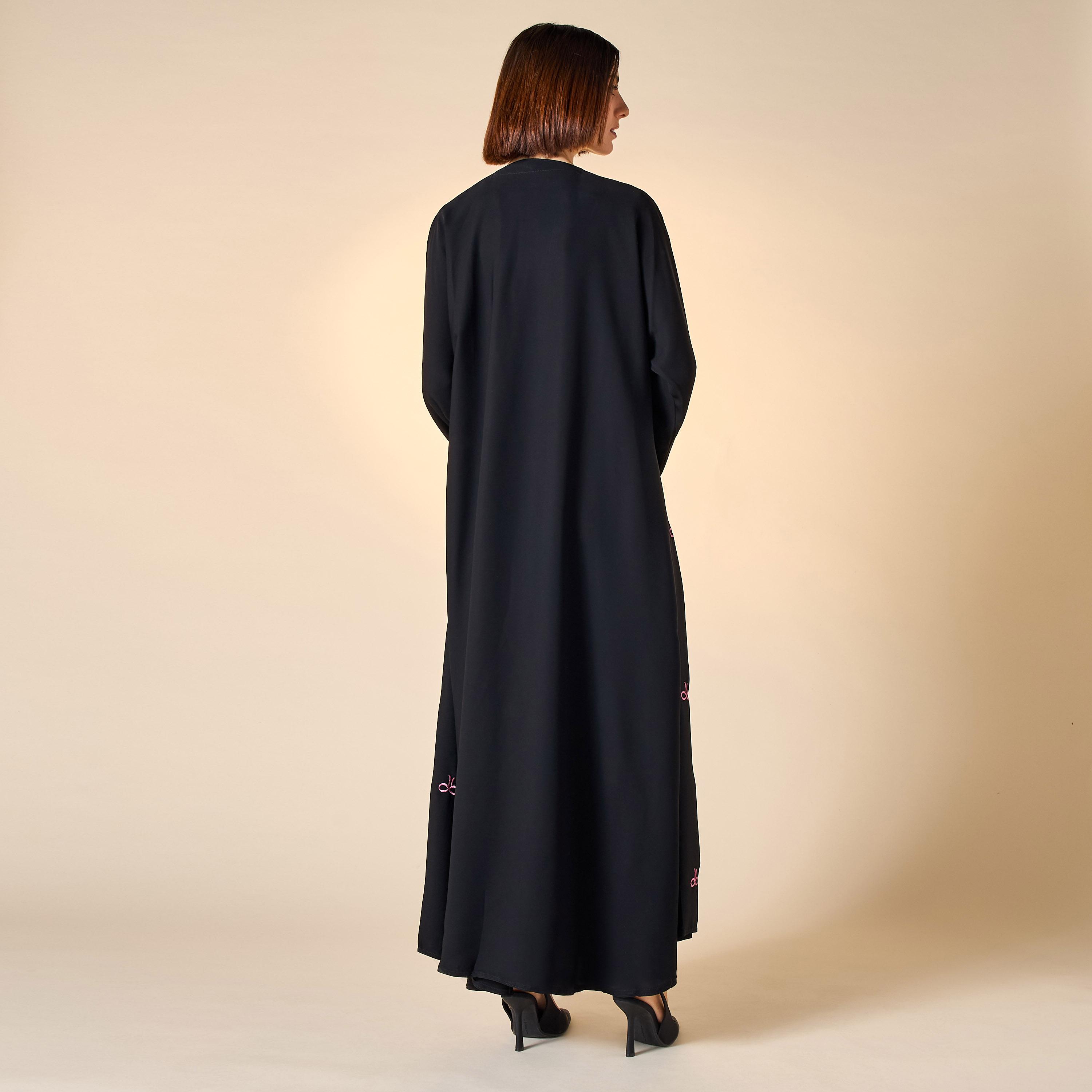 Hadiyath Al Madinah Embroidered Abaya with Hijab-women-arabicclothing-abayas-image-5