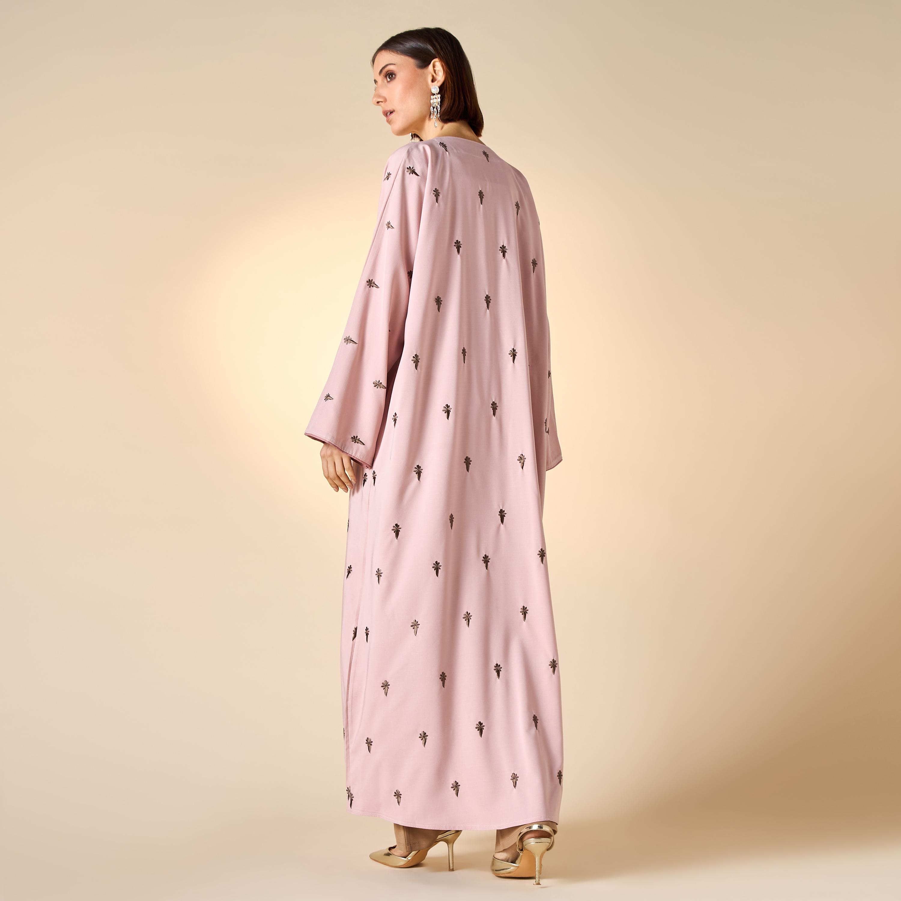 Hadiyath Al Madinah Embroidered Abaya with Hijab-women-arabicclothing-abayas-image-5