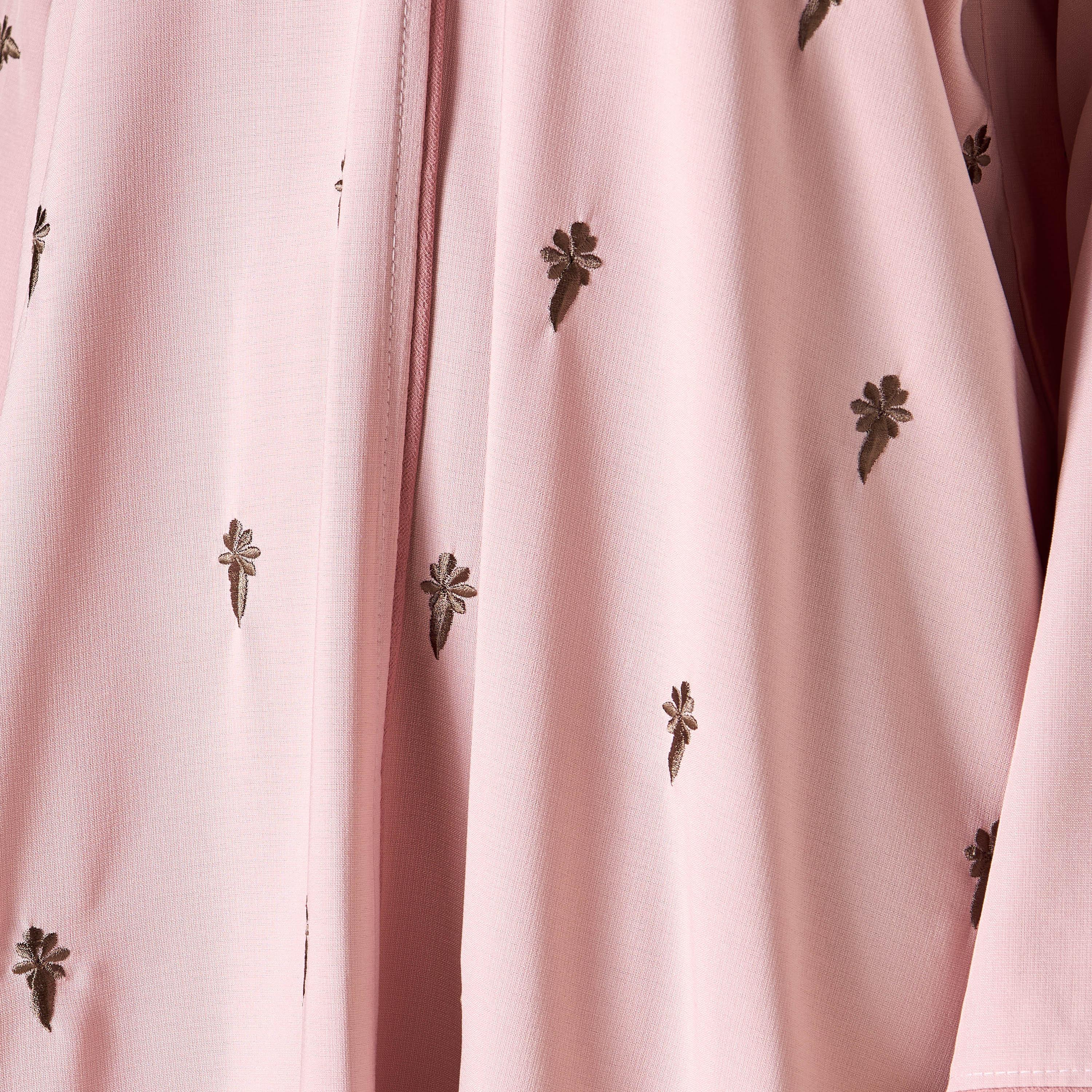 Hadiyath Al Madinah Embroidered Abaya with Hijab-women-arabicclothing-abayas-image-6