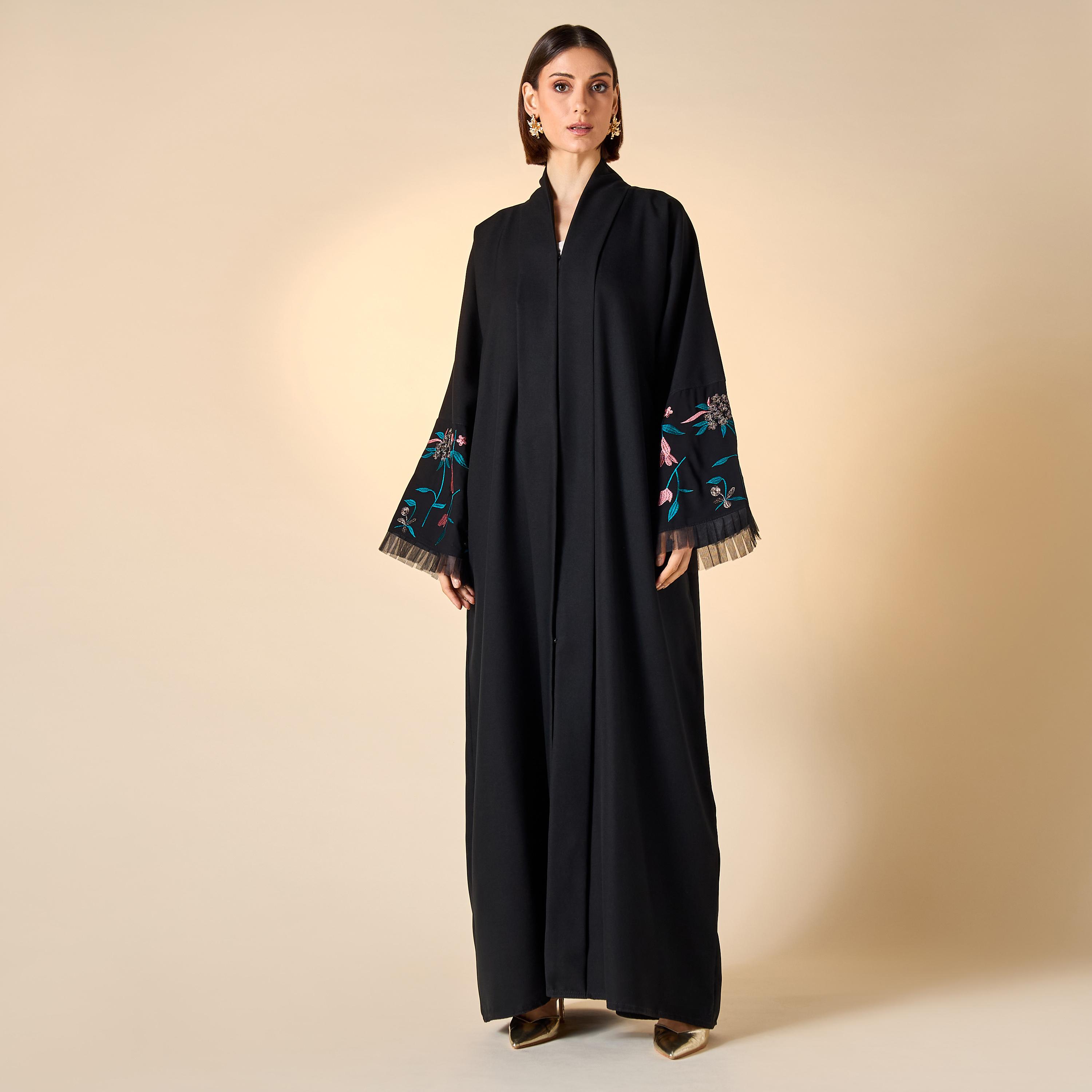 Hadiyath Al Madinah Embroidered Abaya-women-arabicclothing-abayas-image-1