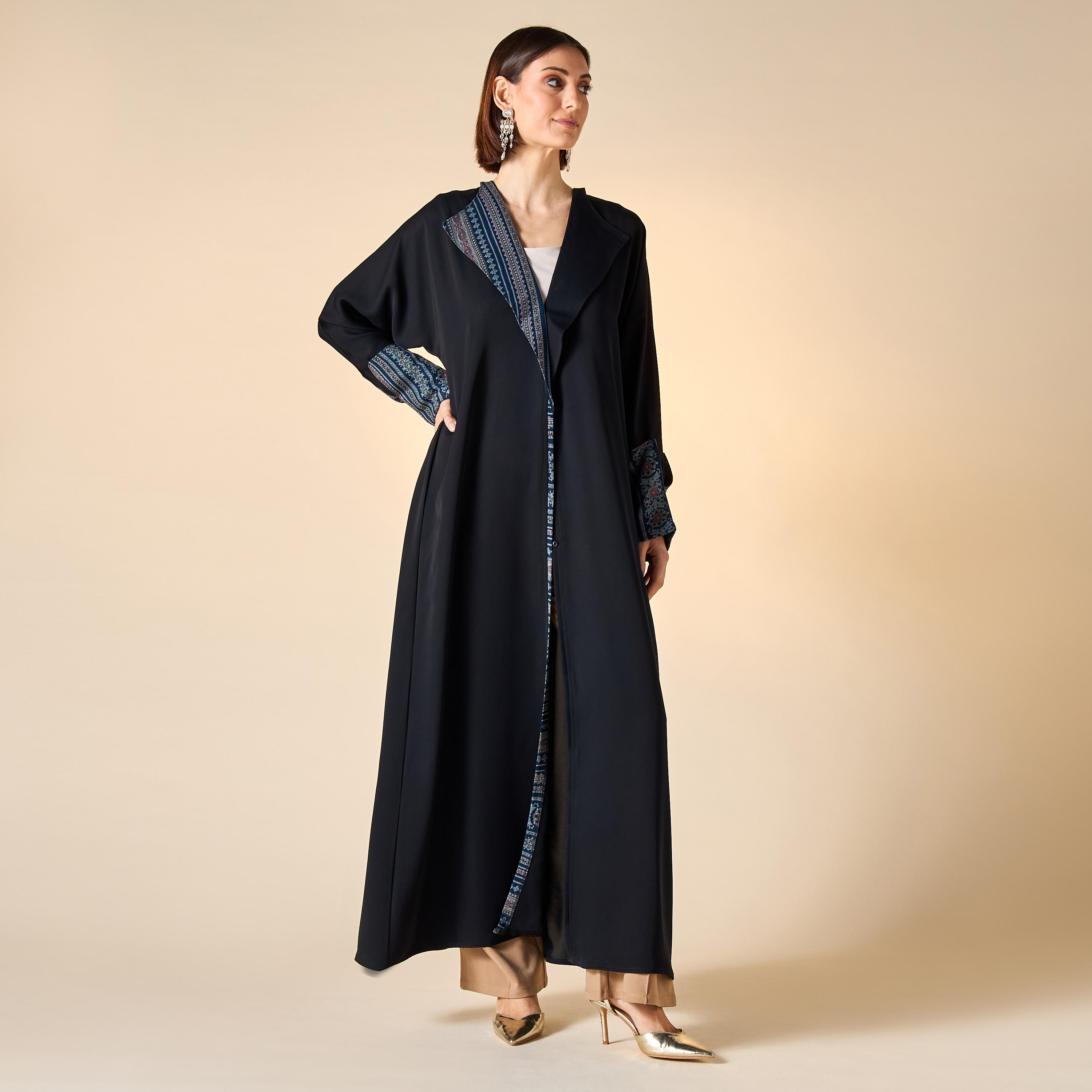 Hadiyath Al Madinah Printed Abaya with Hijab-women-arabicclothing-abayas-image-1