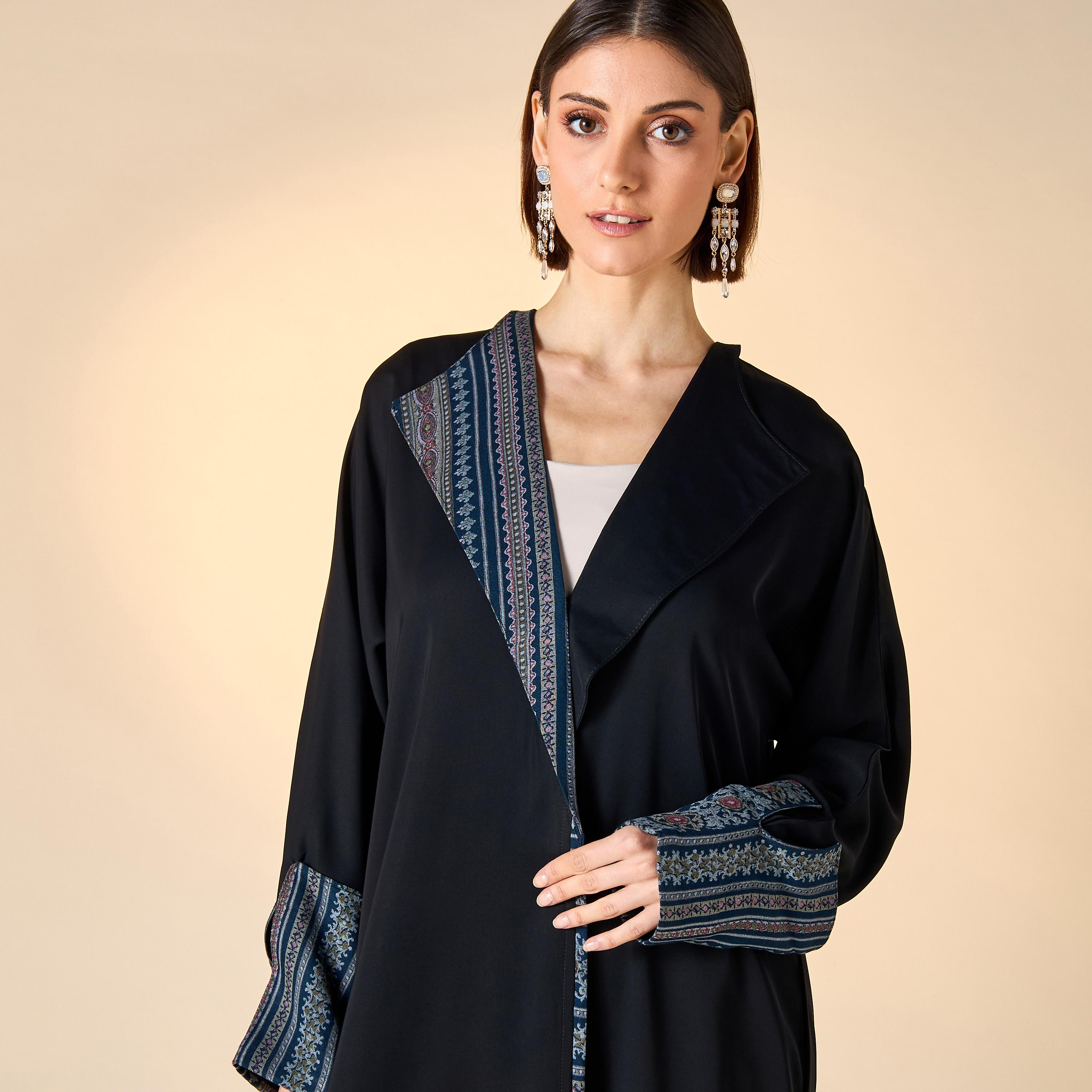 Hadiyath Al Madinah Printed Abaya with Hijab-women-arabicclothing-abayas-image-3