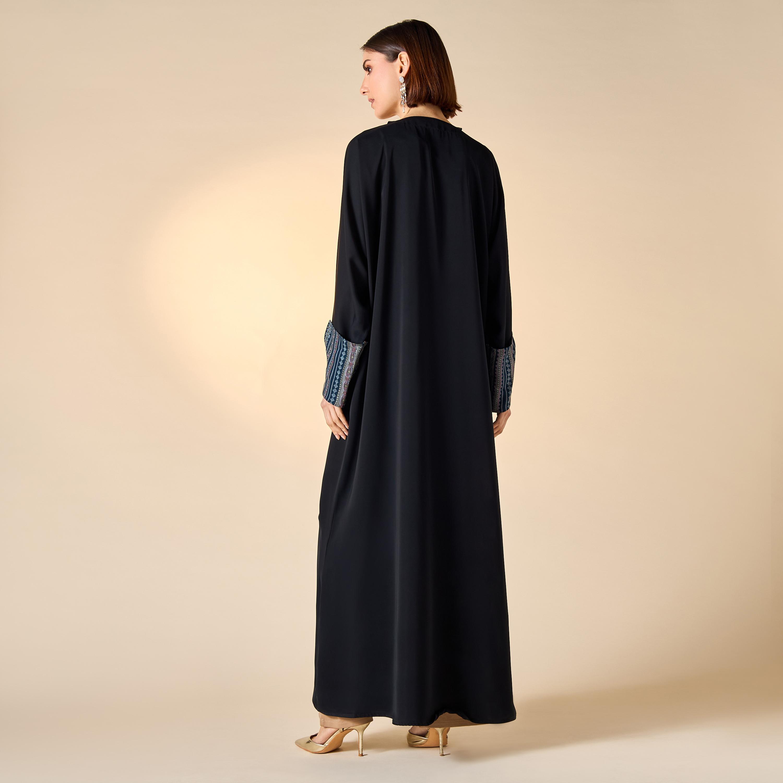 Hadiyath Al Madinah Printed Abaya with Hijab-women-arabicclothing-abayas-image-5