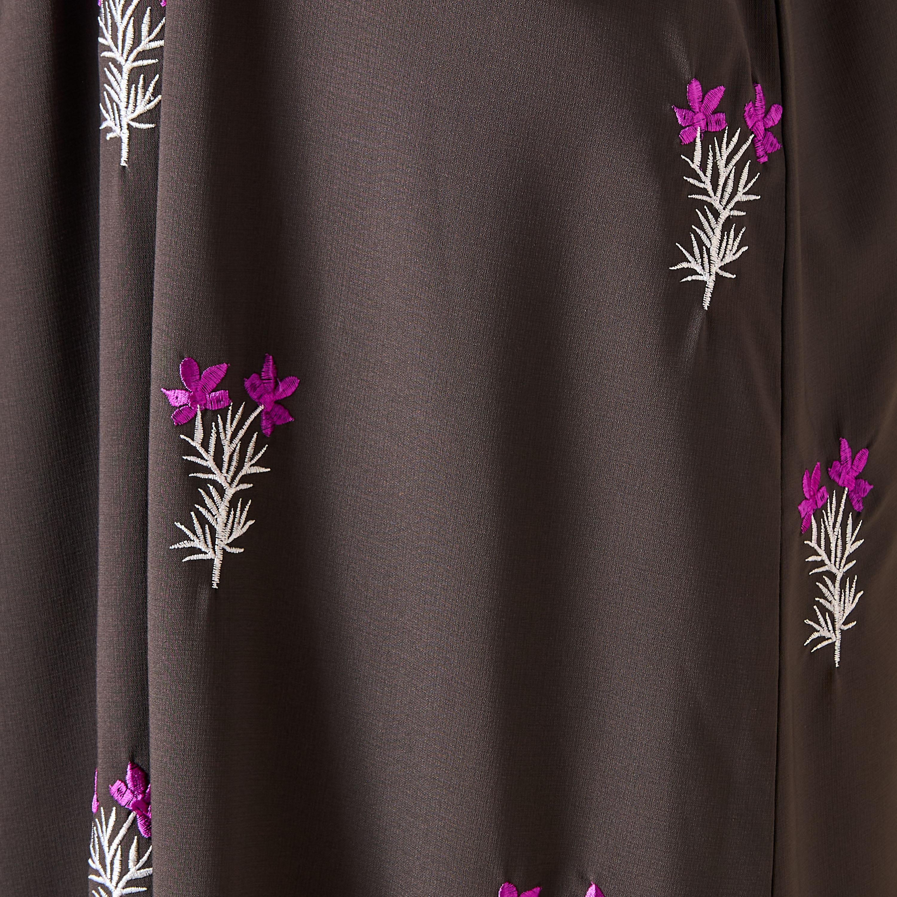 Hadiyath Al Madinah Floral Embroidered Abaya with Hijab-women-arabicclothing-abayas-image-6