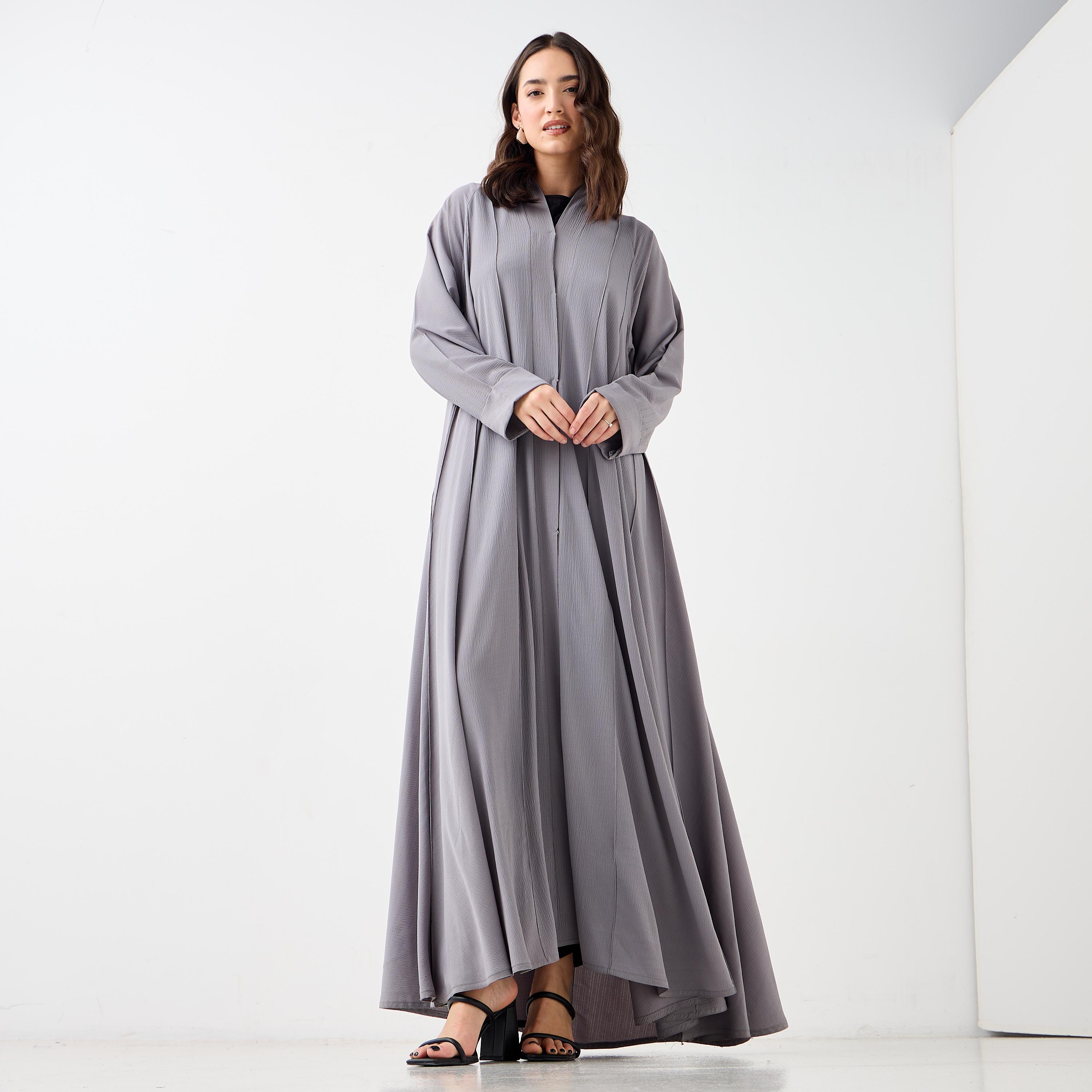 Hadiyath Al Madinah Textured Abaya-women-arabicclothing-abayas-image-1