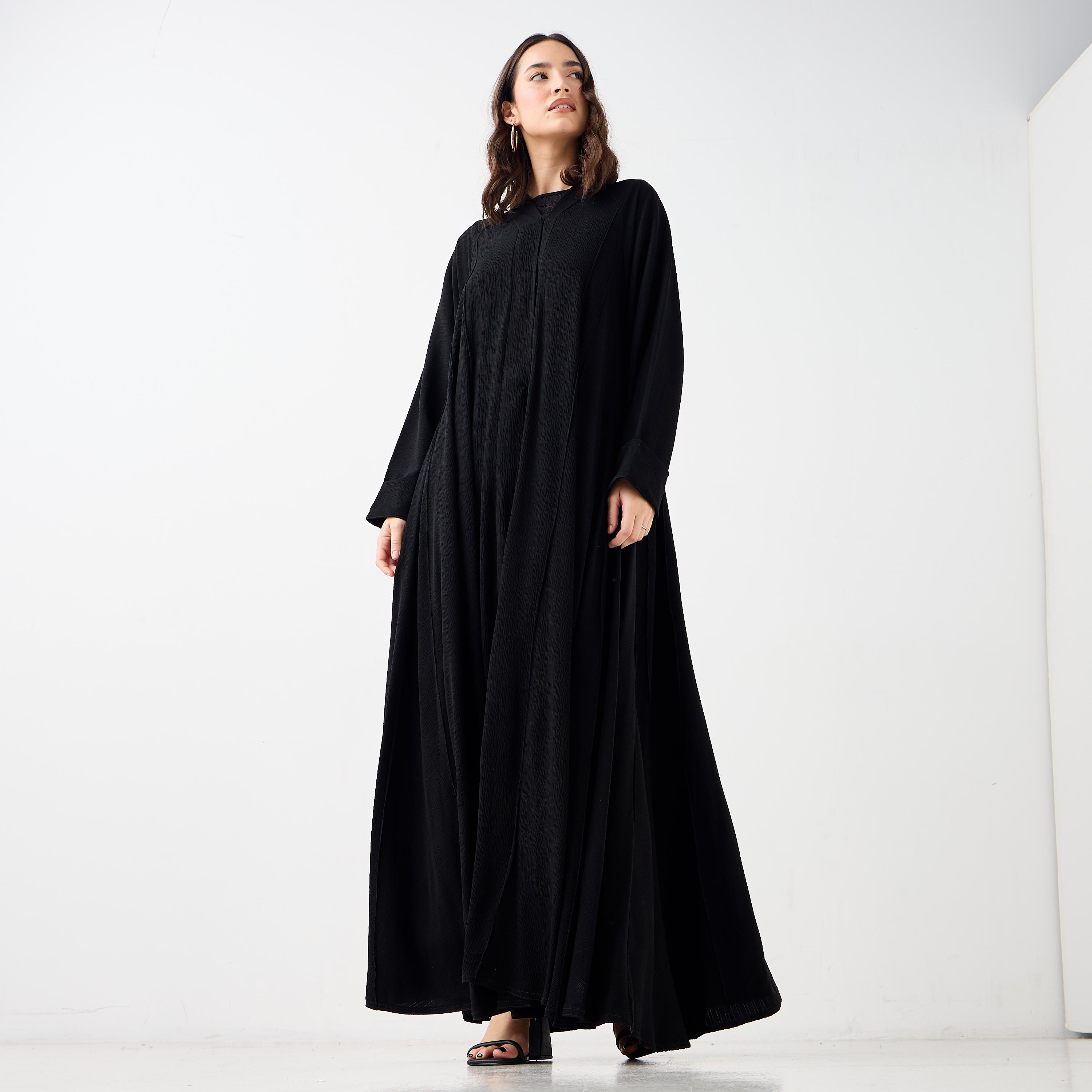 Hadiyath Al Madinah Textured Abaya-women-arabicclothing-abayas-image-1