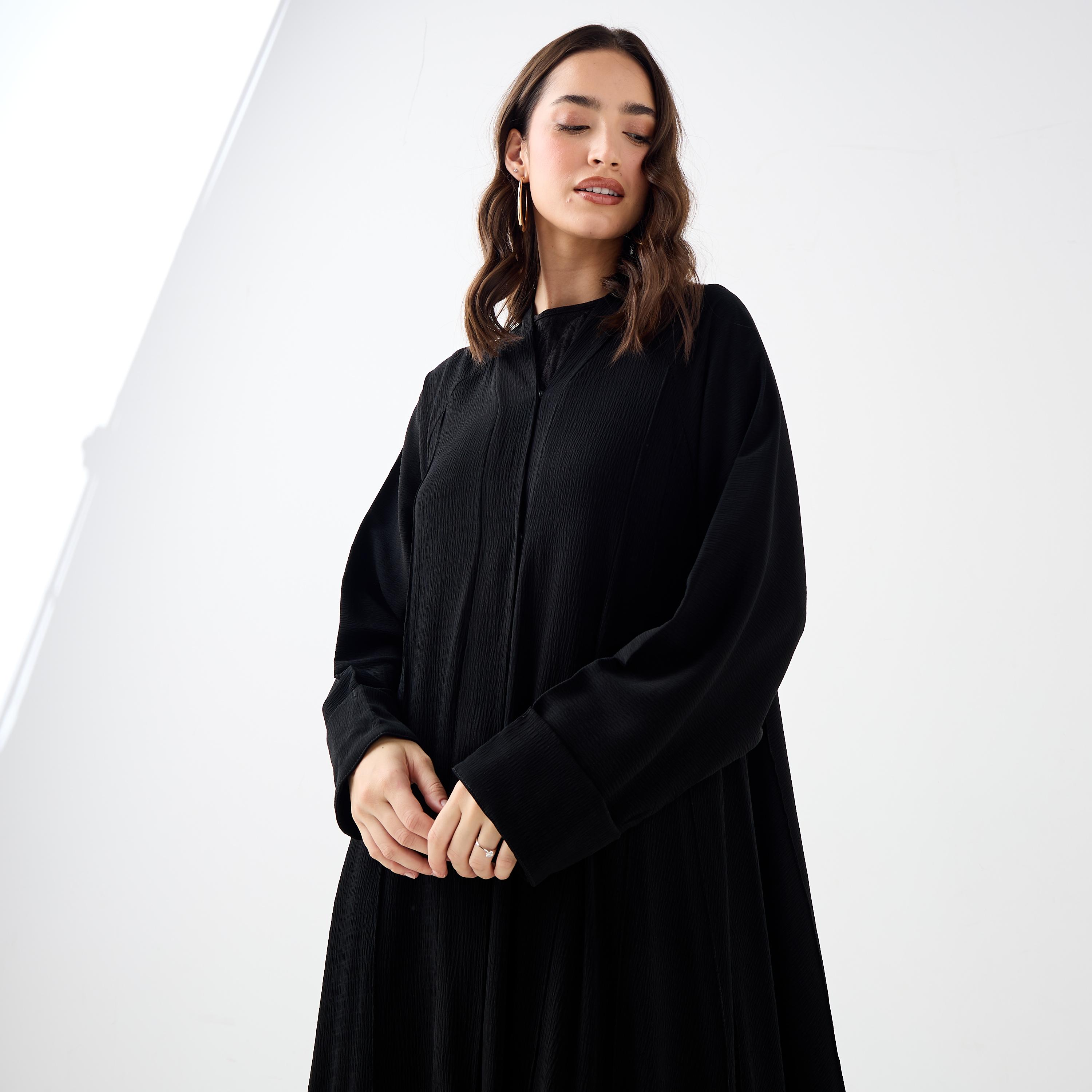 Hadiyath Al Madinah Textured Abaya-women-arabicclothing-abayas-image-3