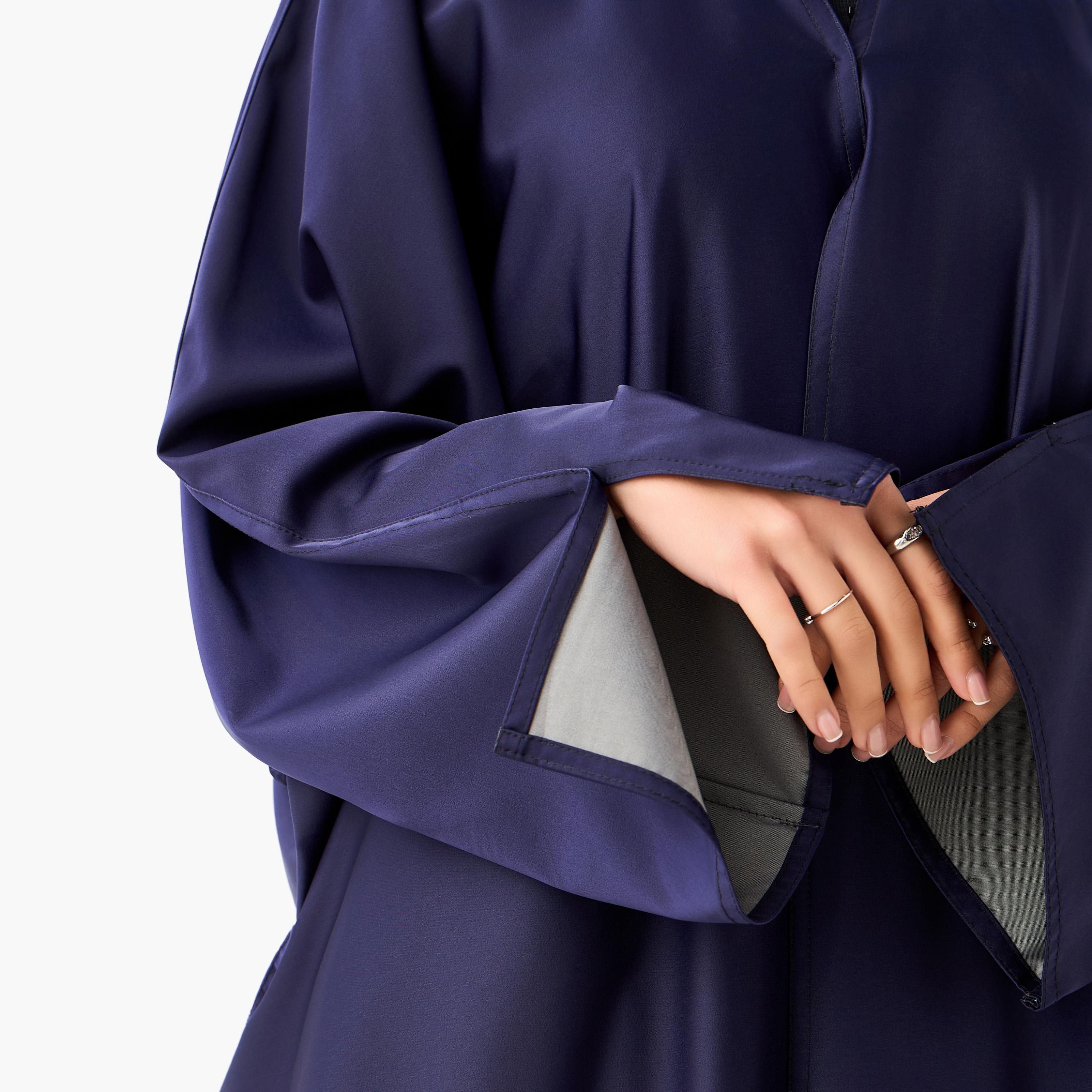 Hadiyath Al Madinah V-neck Abaya with Hijab-women-arabicclothing-abayas-image-3