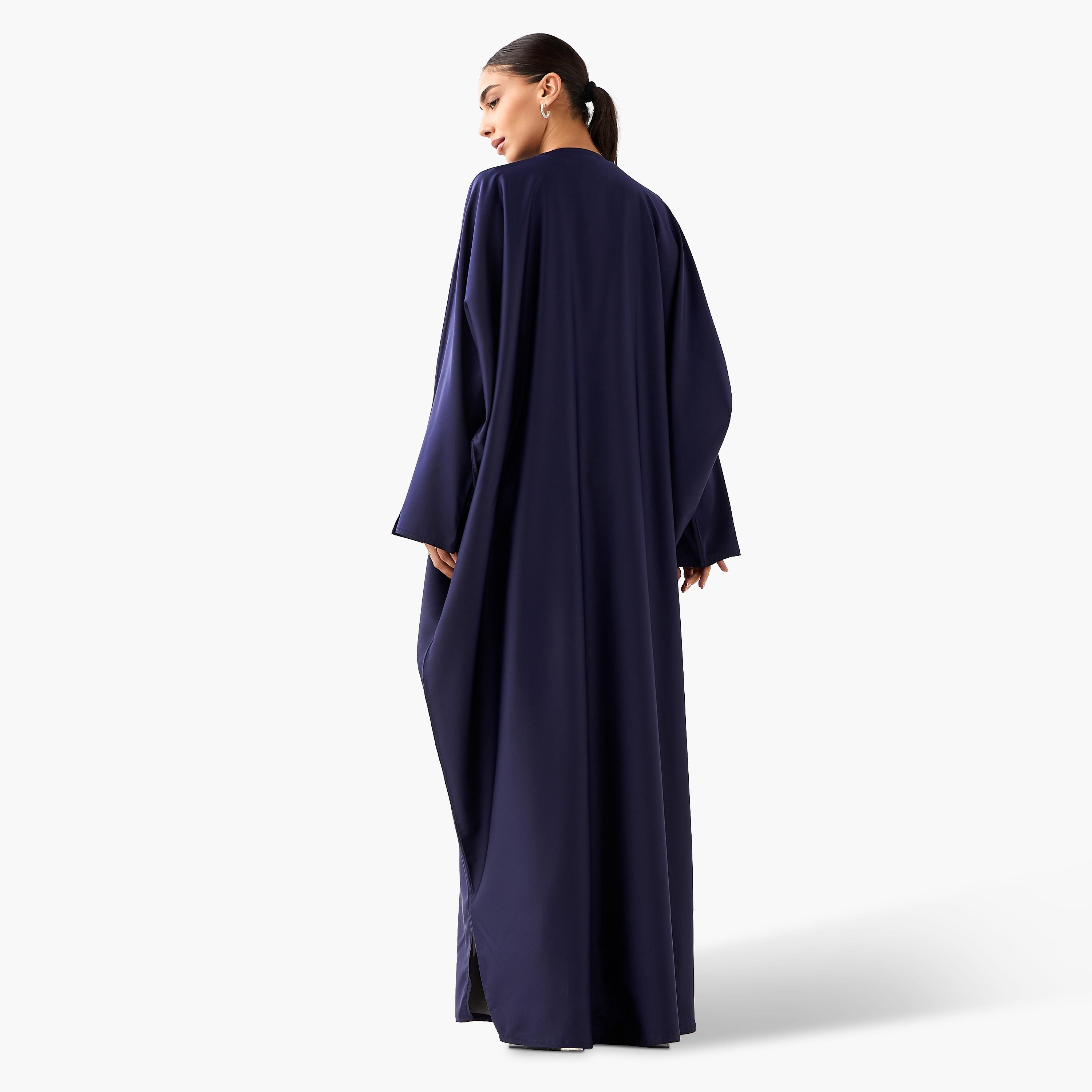 Hadiyath Al Madinah V-neck Abaya with Hijab-women-arabicclothing-abayas-image-5