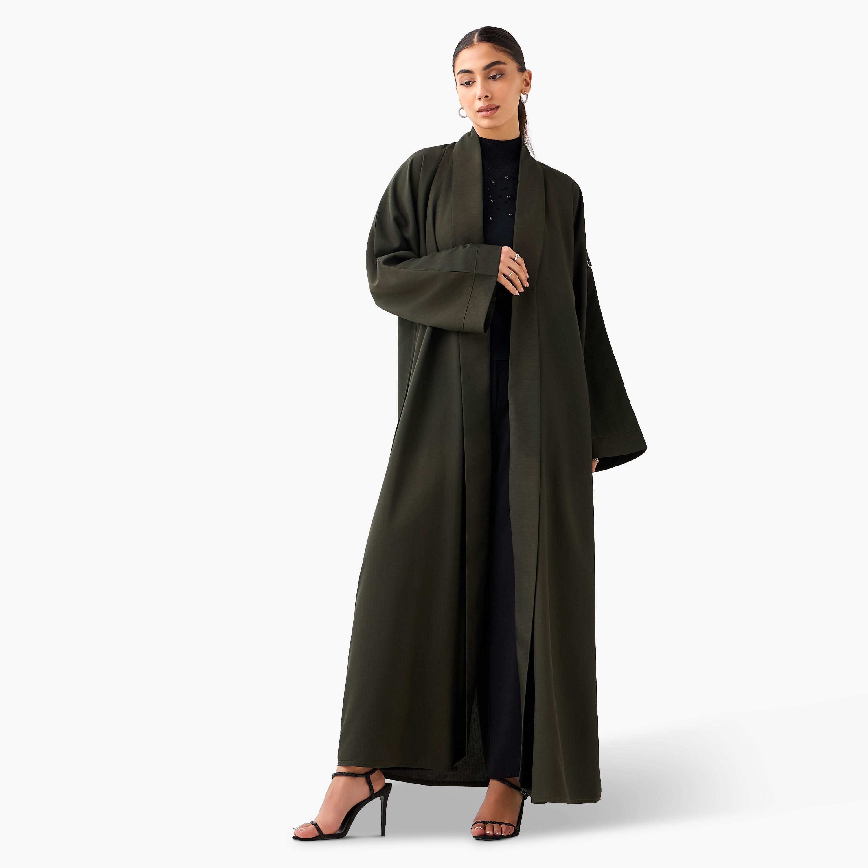 Hadiyath Al Madinah Panelled Abaya with Hijab-women-arabicclothing-abayas-image-2