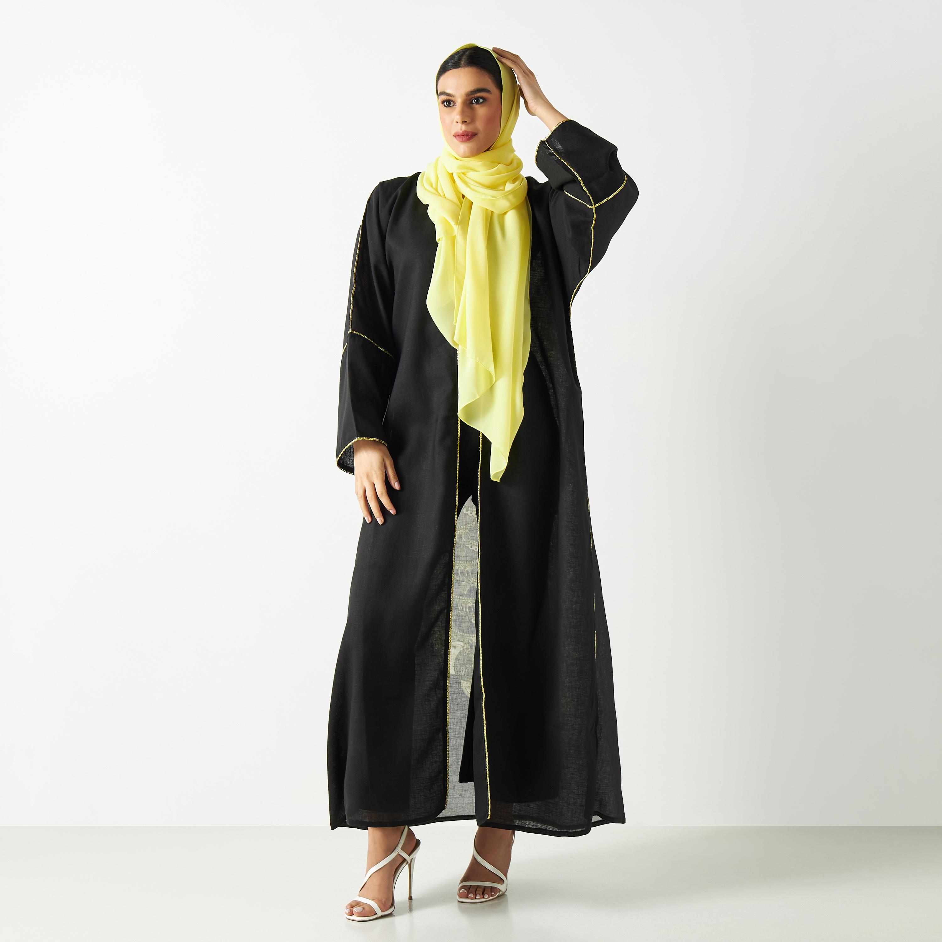 Printed Abaya with Hijab-women-arabicclothing-abayas-image-1