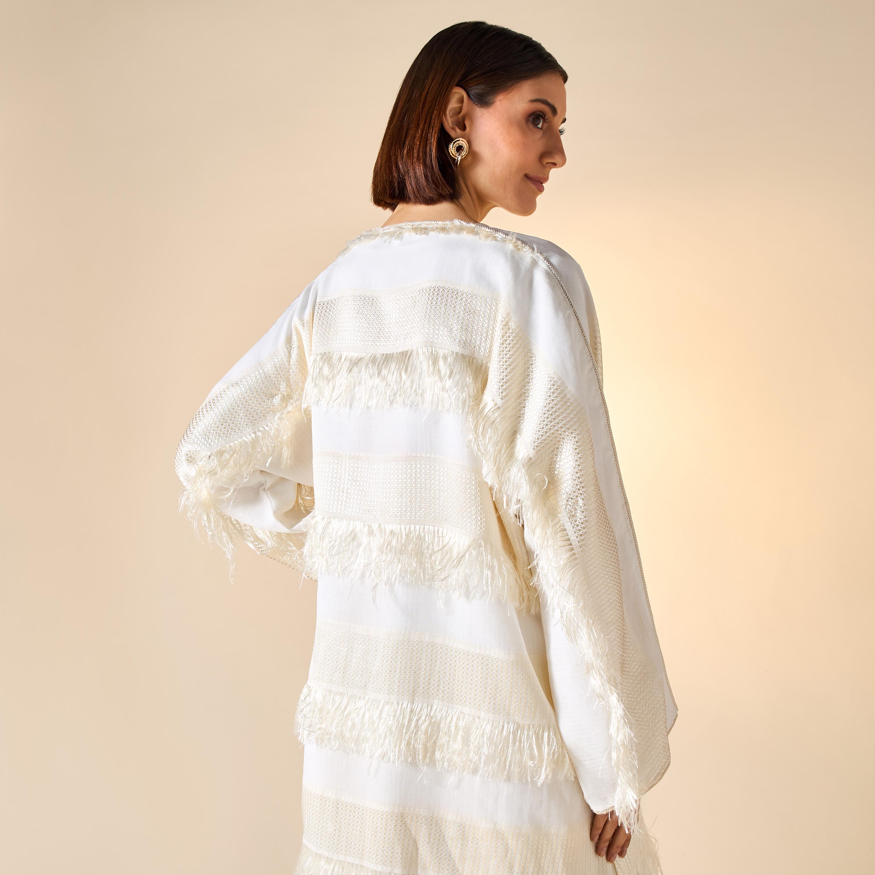 عباية بتفاصيل شرّابات مع حجاب من هدية المدينة-women-arabicclothing-abayas-image-3