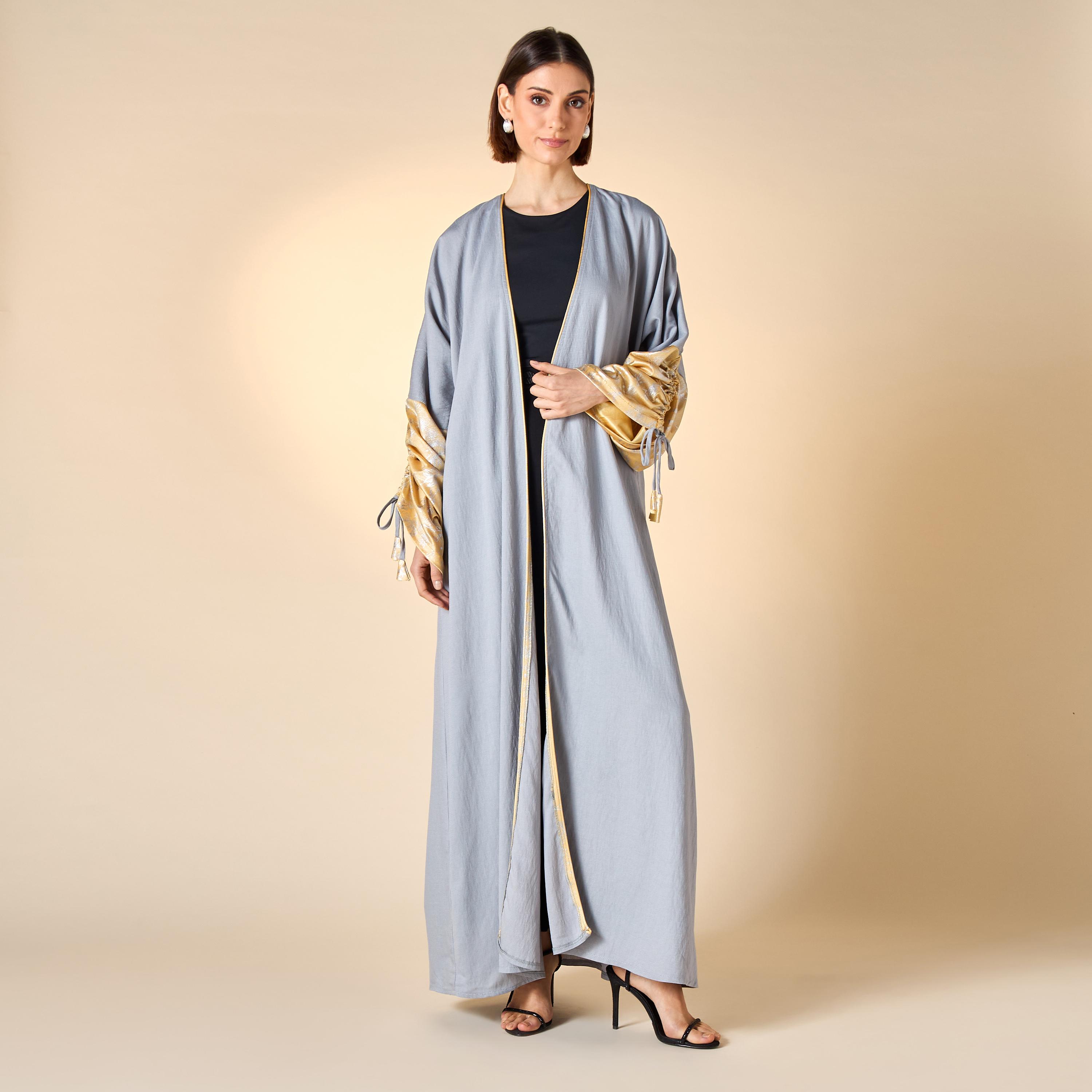 Hadiyath Al Madinah Printed Abaya with Hijab-women-arabicclothing-abayas-image-1