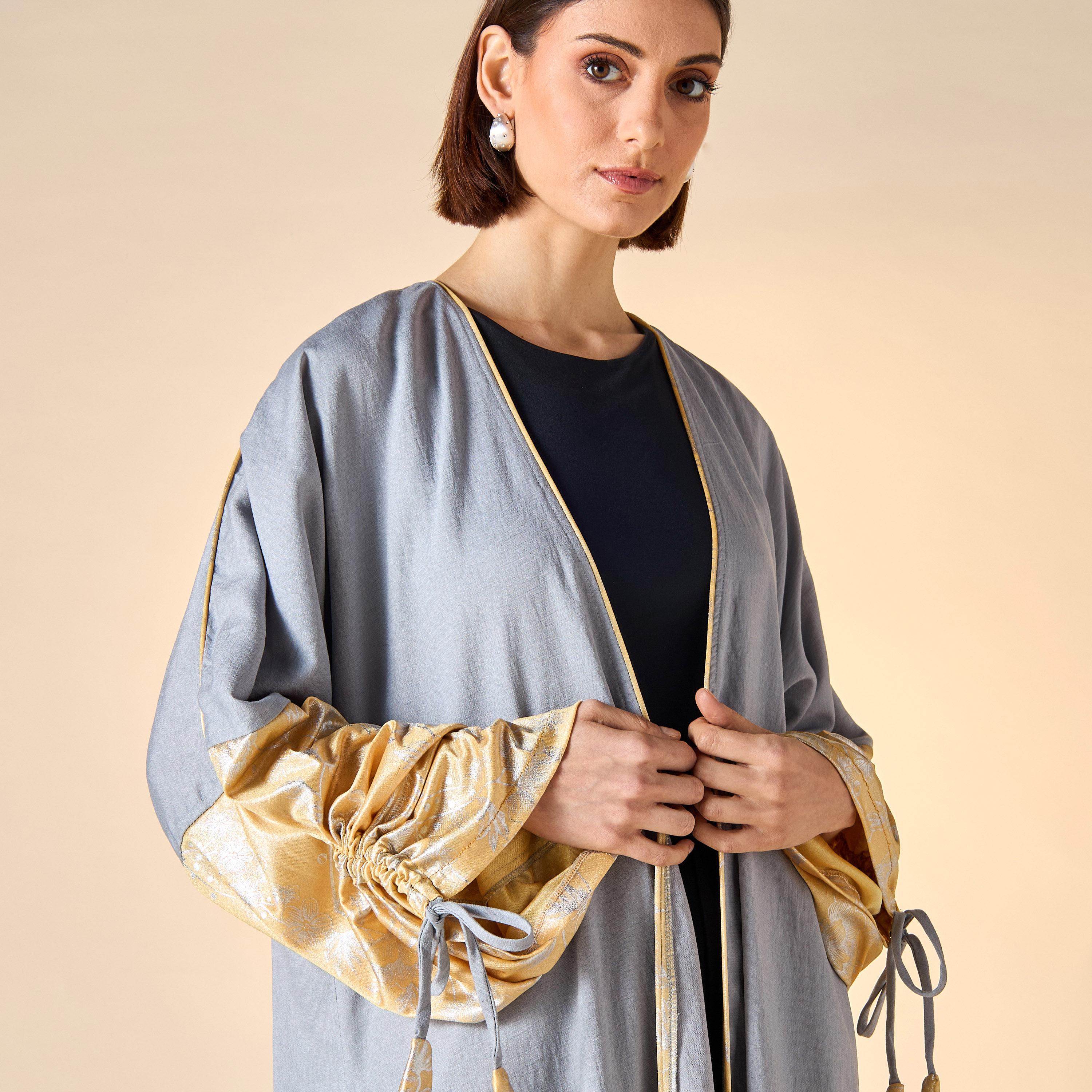 Hadiyath Al Madinah Printed Abaya with Hijab-women-arabicclothing-abayas-image-3