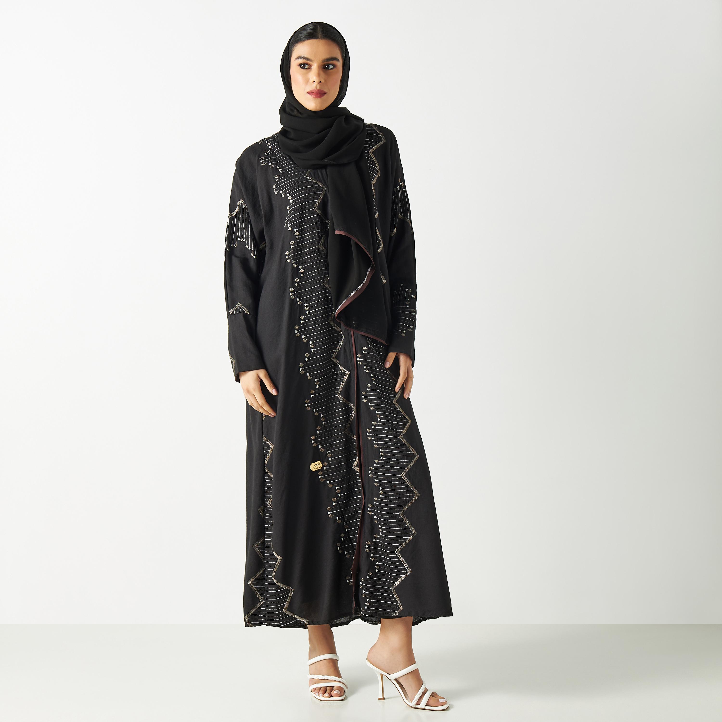Embroidered Abaya with Hijab-women-arabicclothing-abayas-image-1