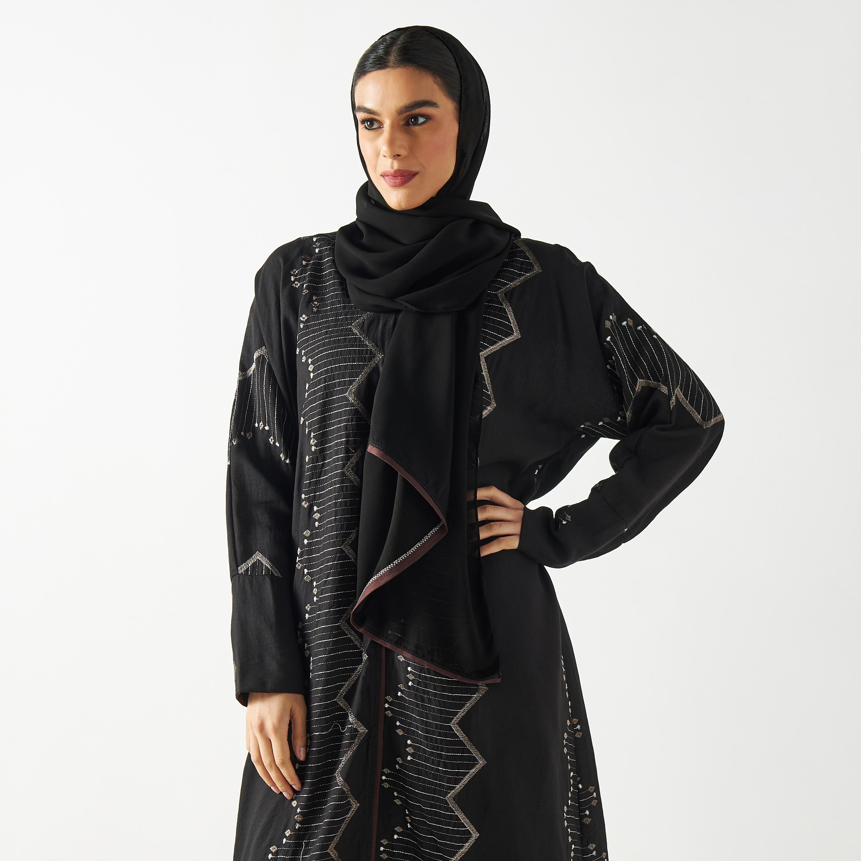 Embroidered Abaya with Hijab-women-arabicclothing-abayas-image-2
