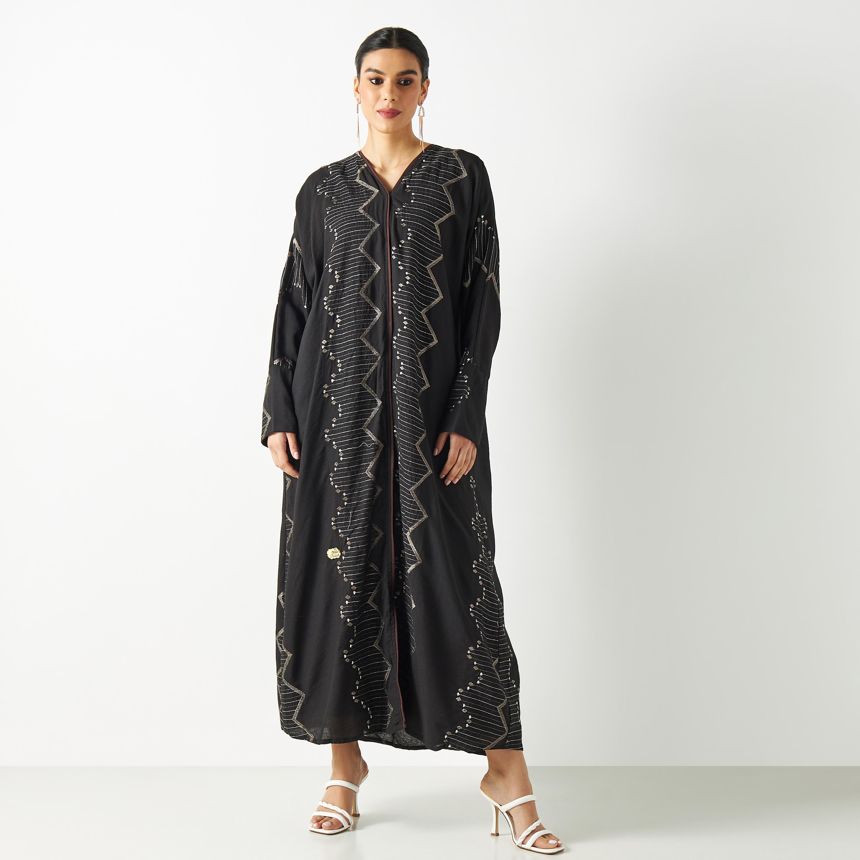 Embroidered Abaya with Hijab-women-arabicclothing-abayas-image-4