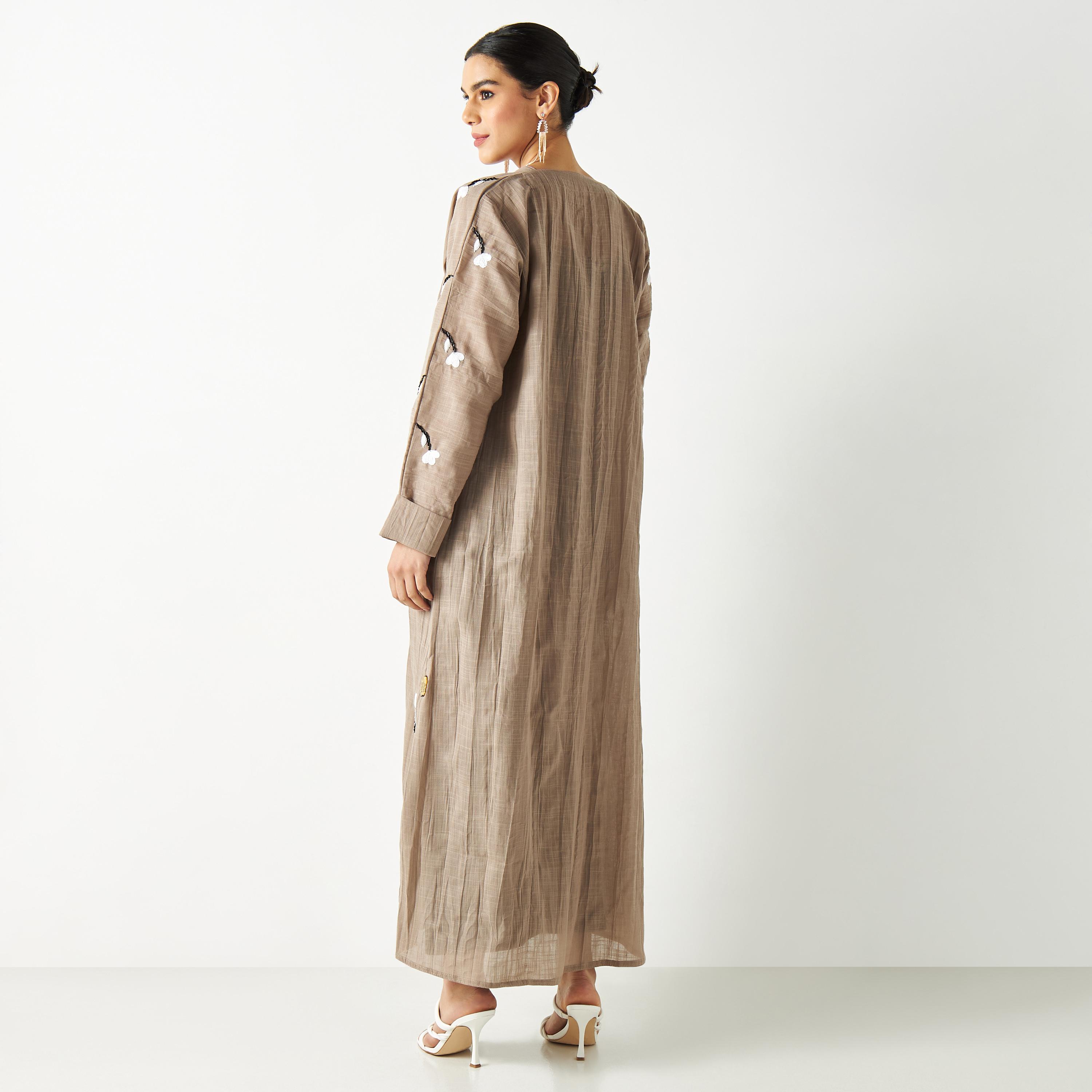 All-Over Floral Embroidered Abaya with Hijab-women-arabicclothing-abayas-image-6